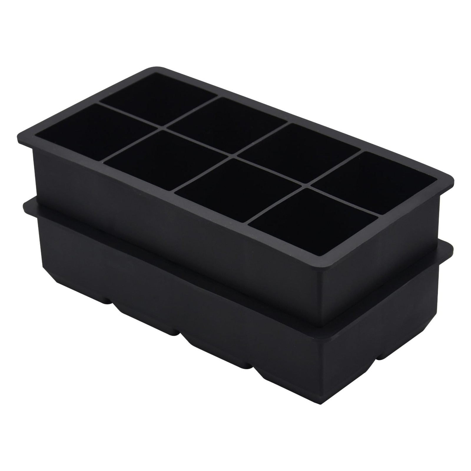 2 Pack Large Ice Cube Tray Silicone Whiskey Ice Molds Easy Release Stackable