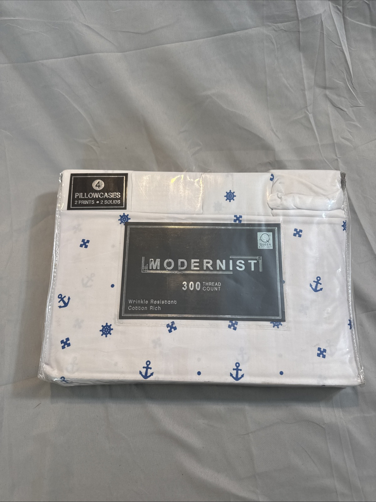 Modernist 300 Thread Count Queen 6 Pieces Set