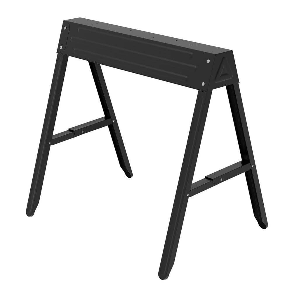 Husky 28.4 in. Steel Folding Sawhorse w/ Locking Legs, Easy Setup, Lightweight