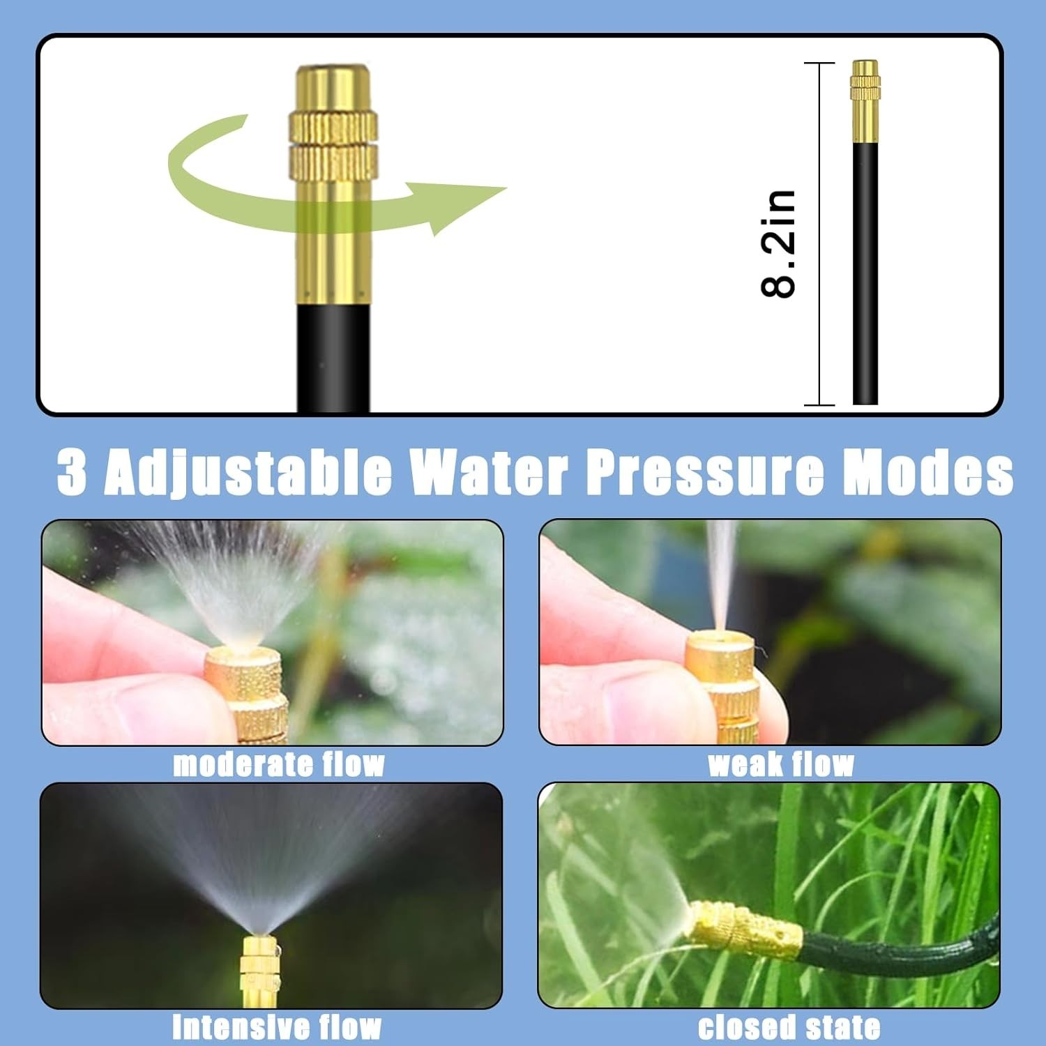 49.21Ft Drip Irrigation System, 360° Bendable Drip Irrigation Kit Automatic I...