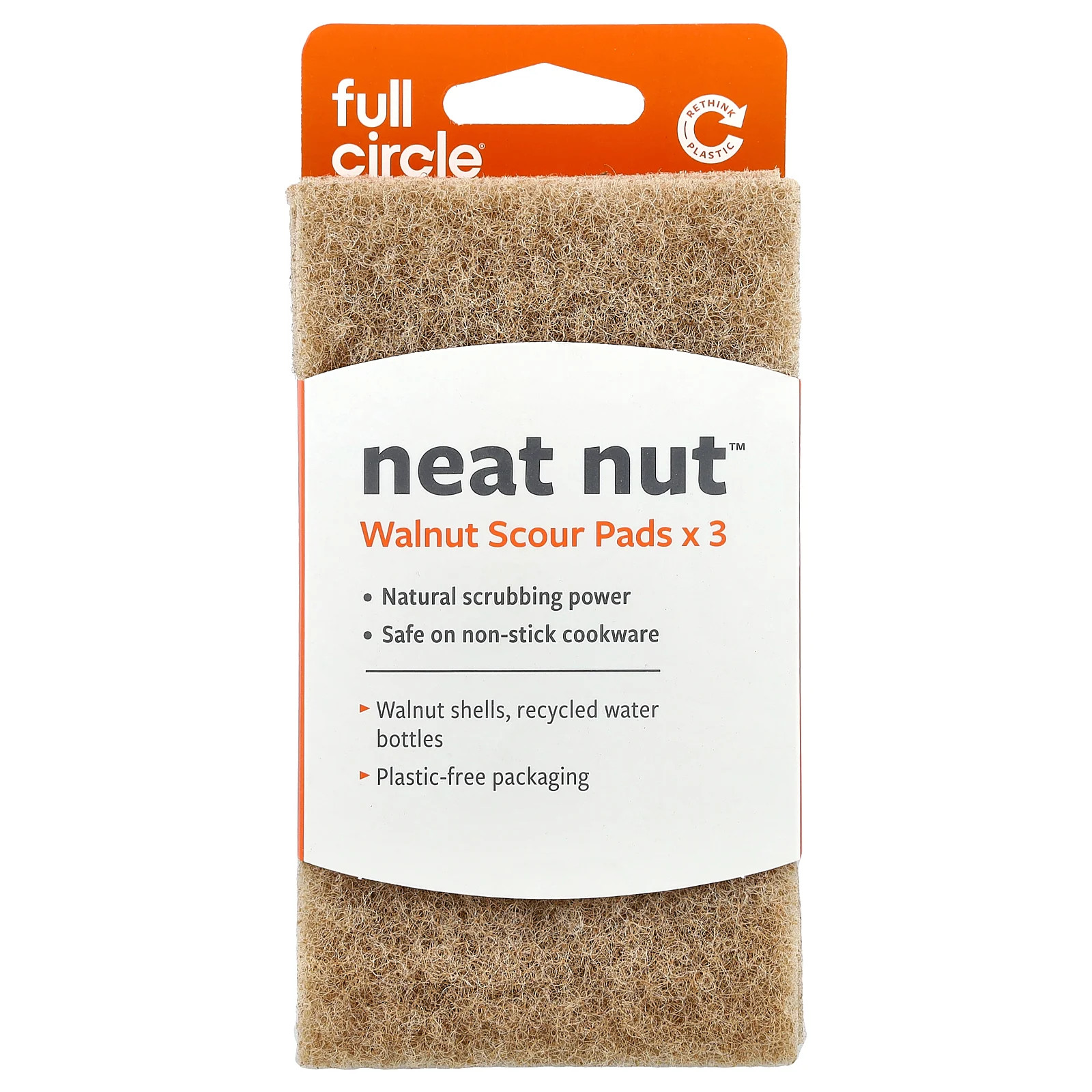 Neat Nut™, Walnut Scour Pads, 3 Pack