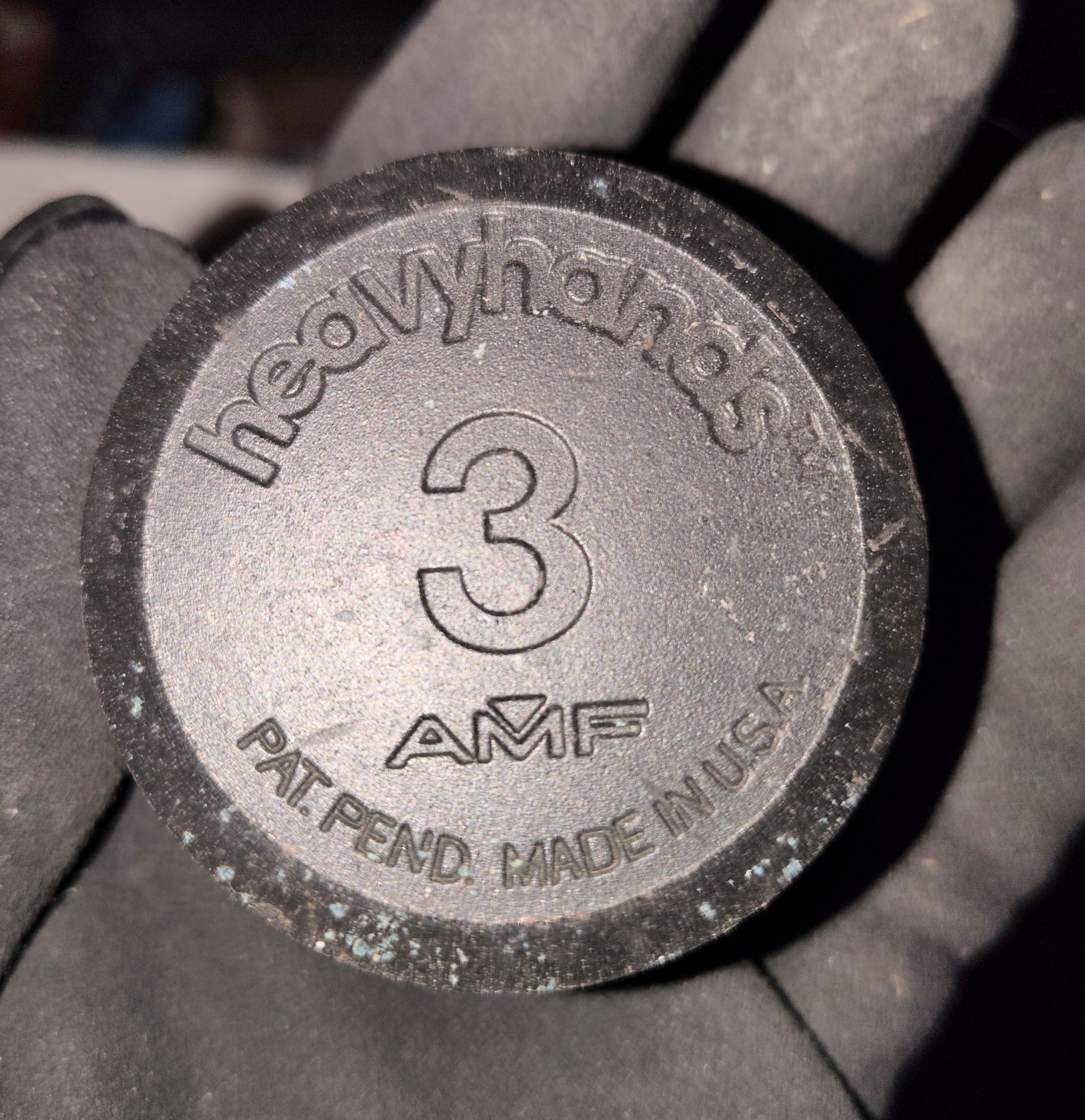 AMF Heavy Hands Aerobic 3 lb Vintage Hand Weight End Caps Set of 4 Made in USA