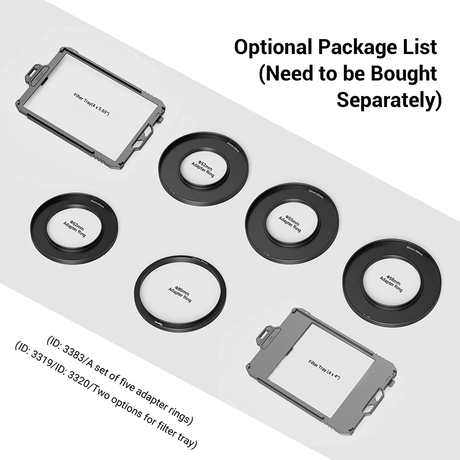 SmallRig Mini Matte Box Lite 3575 + Camera Baseplate Dual 15mm Rod Clamp 1674