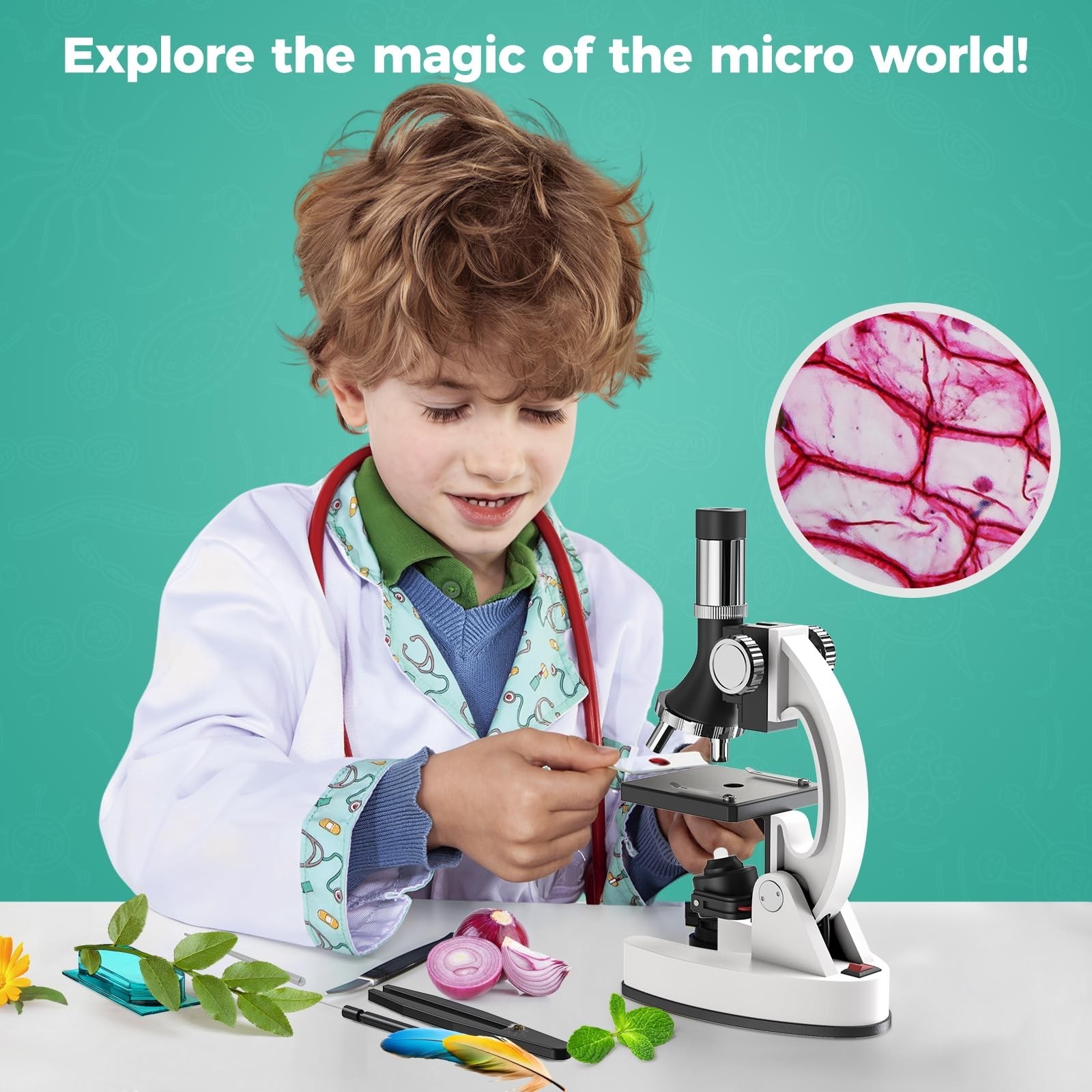 Science Kit Microscope for Kids 8-12: Science Experiments Set for Kids 6-8