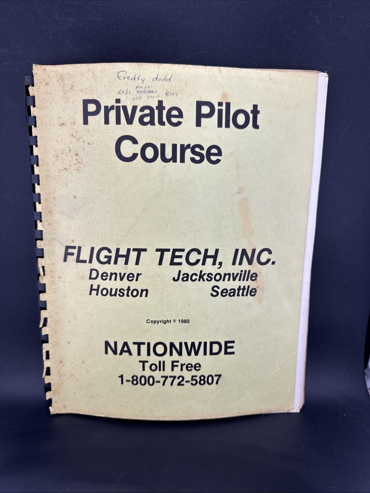 Vintage Private Pilot Course Training By FLIGHT TECH, INC.  Book 1980