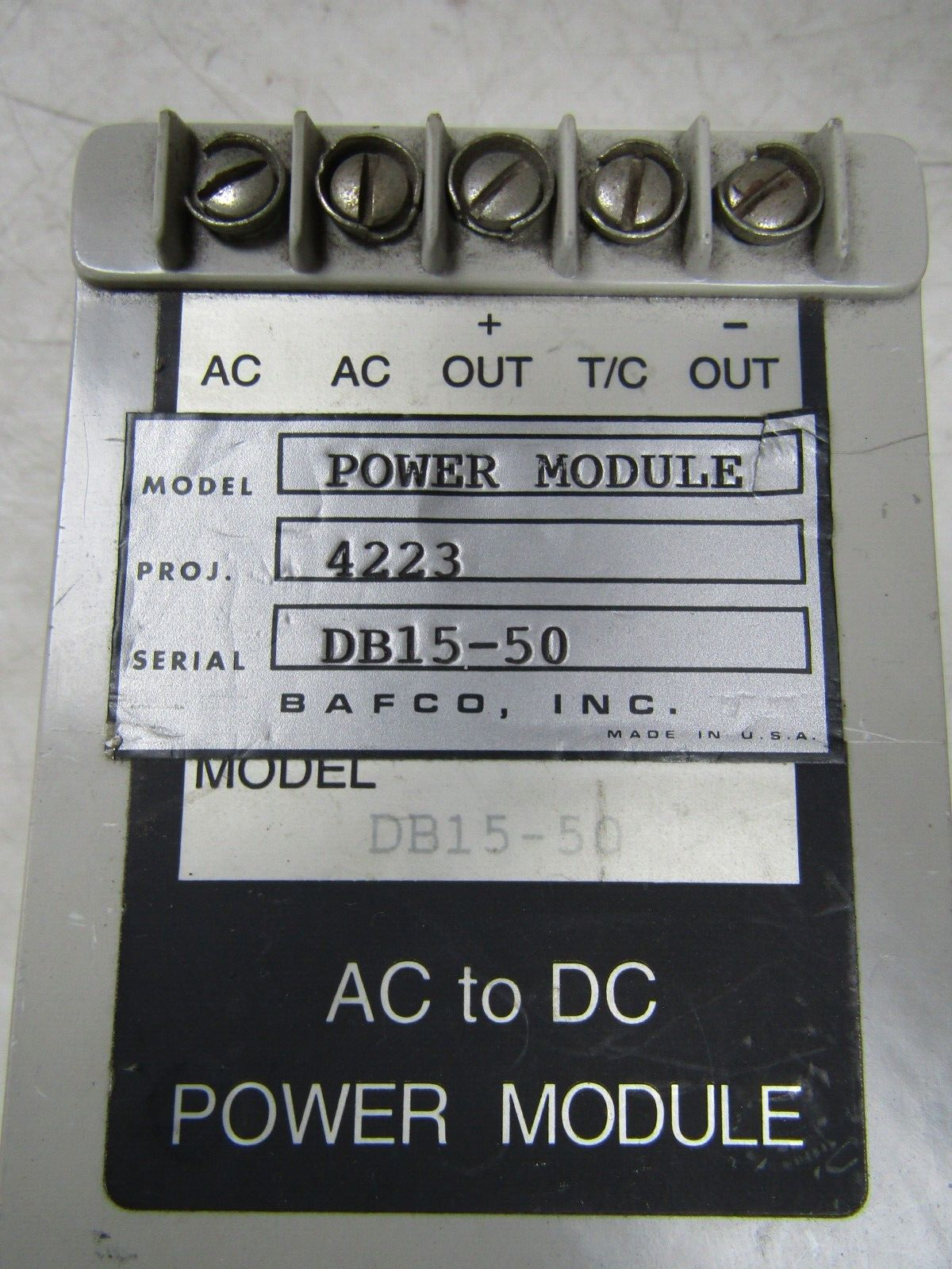 💥BAFCO DB15-50 AC TO DC POWER MODULE
