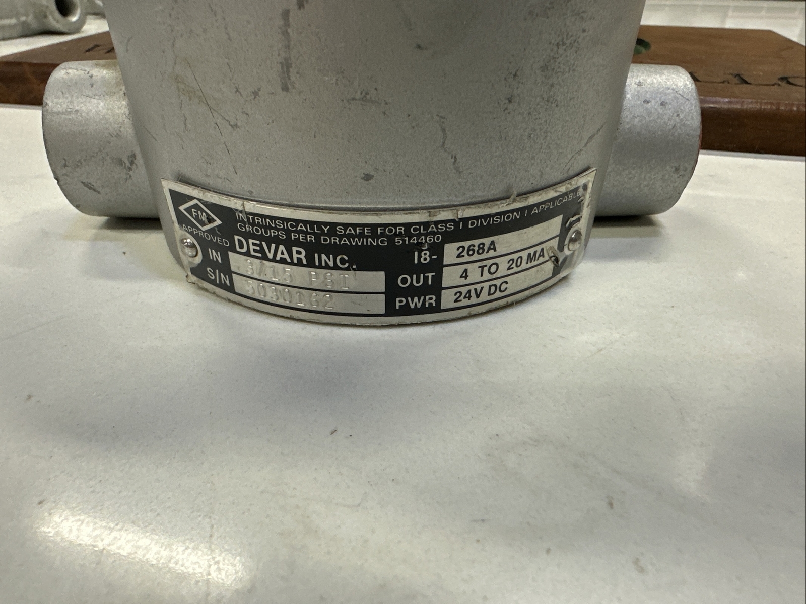 DEVAR, 18-268A, TRANSMITTER, 3/15 PSI, 24 VDC, 4 TO 20 MA OUT, NNB