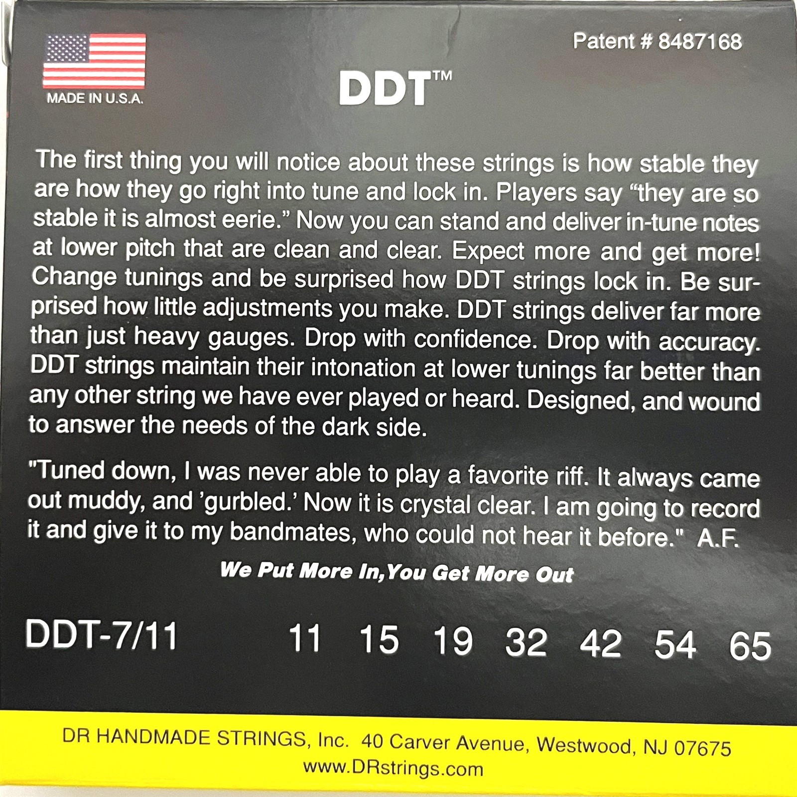 DR Guitar Strings Electric 3 Sets DDT 7-String Drop Down Tuning 11-65