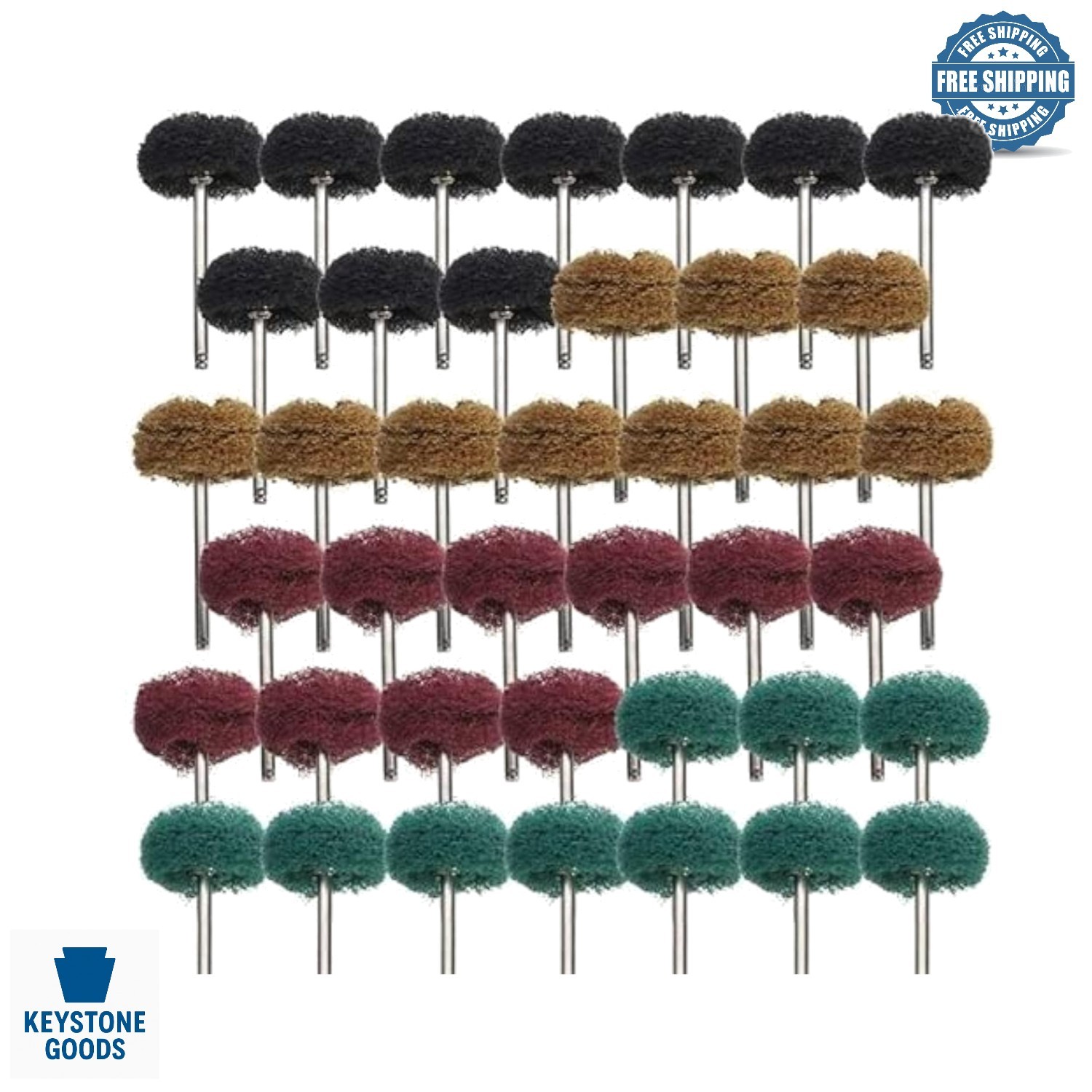 40pcs Rotary Tool Abrasive & Buffing Wheel Set - 1 in. Aluminum Oxide Grits f...