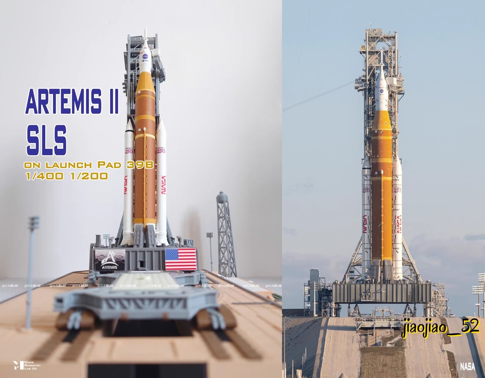 1:400 Scale Artemis SLS Rocket Cape Canaveral 39B Launch Site 3D Print Model
