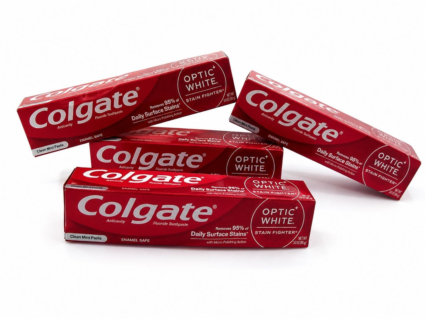 Colgate Optic White Toothpaste 2.5oz Stain Fighter Charcoal Whitening 4 & 6 Pack