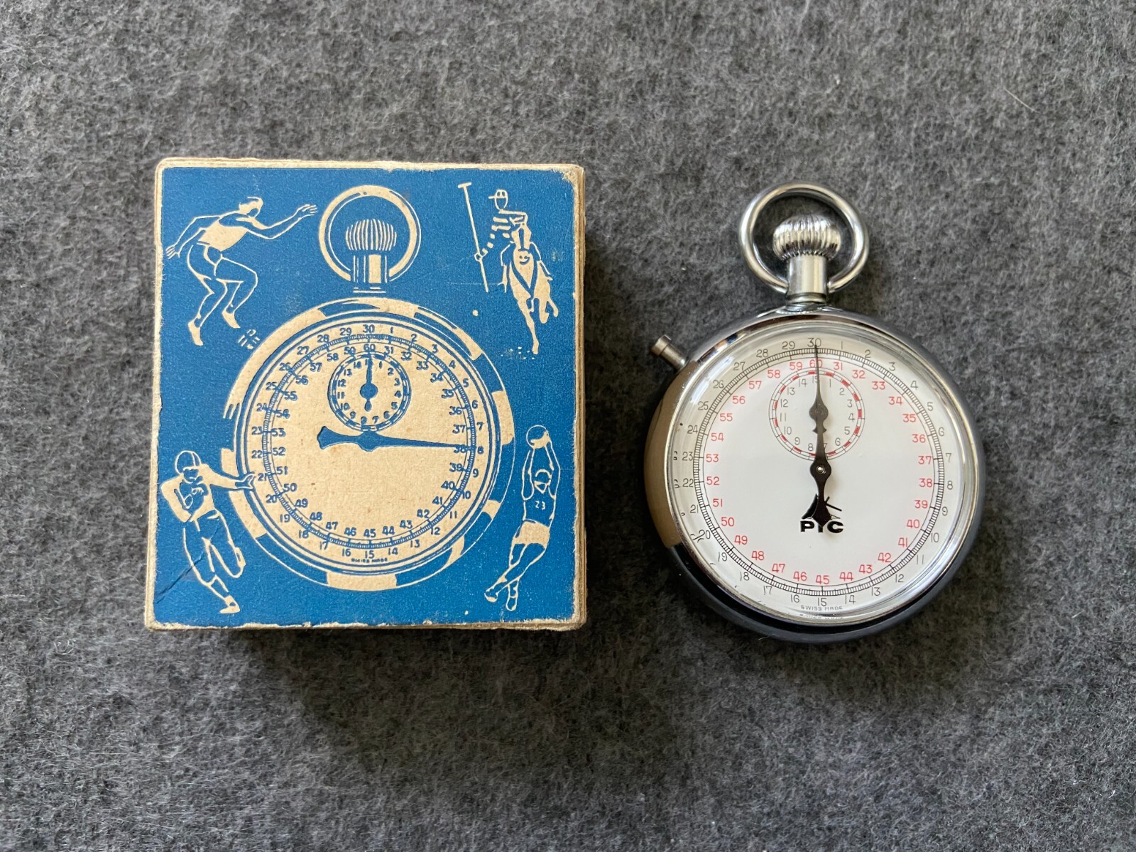 Swiss Made PIC Mechanical Wind Up Vintage Stop Watch