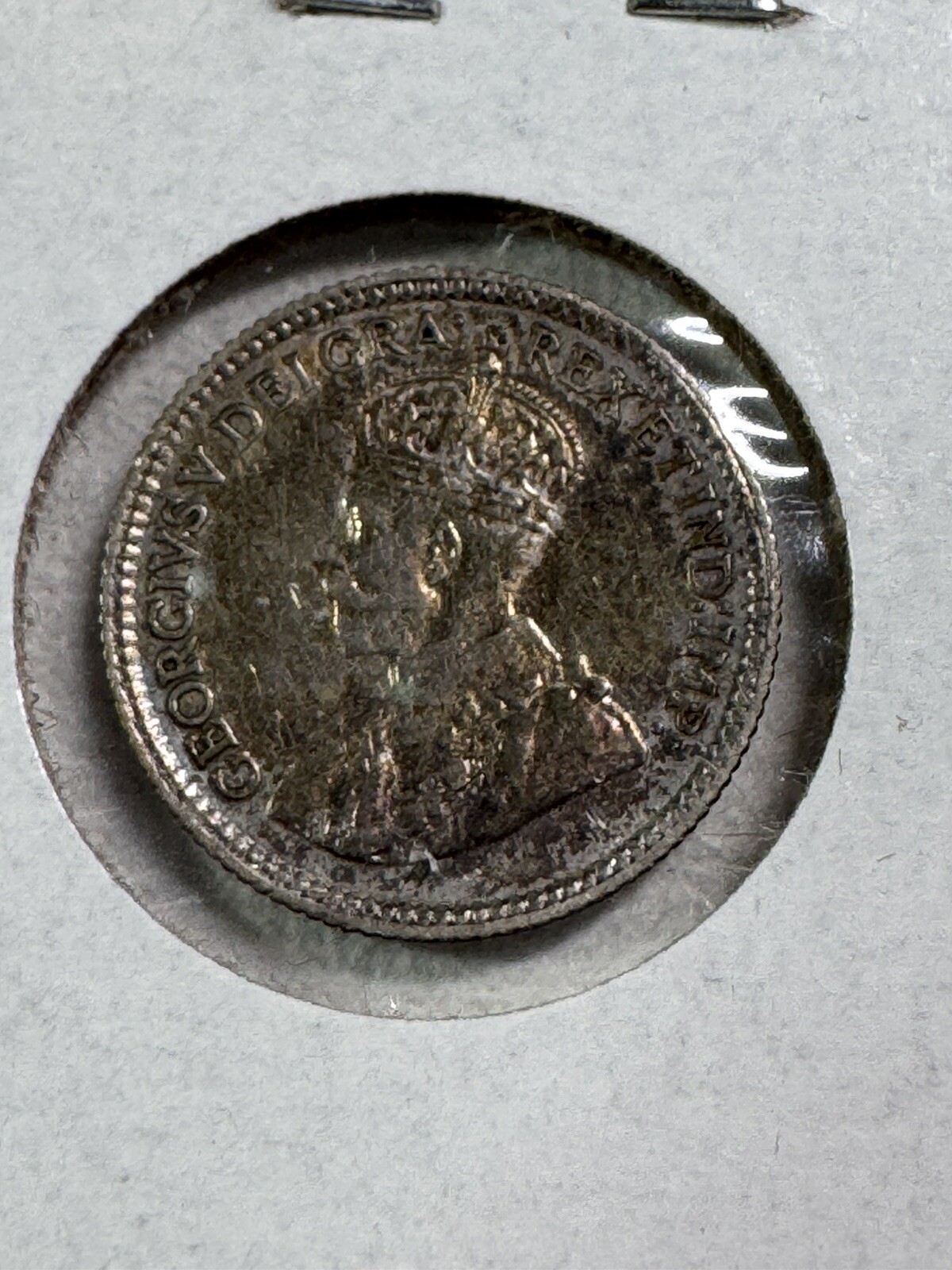 1920 Canada 5 Cents Small Silver Coin Cleaned