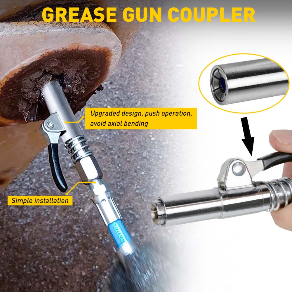 Grease Gun Coupler Quick Lock Release Oil Injection Nozzle 1/8???NPT 10000PSI