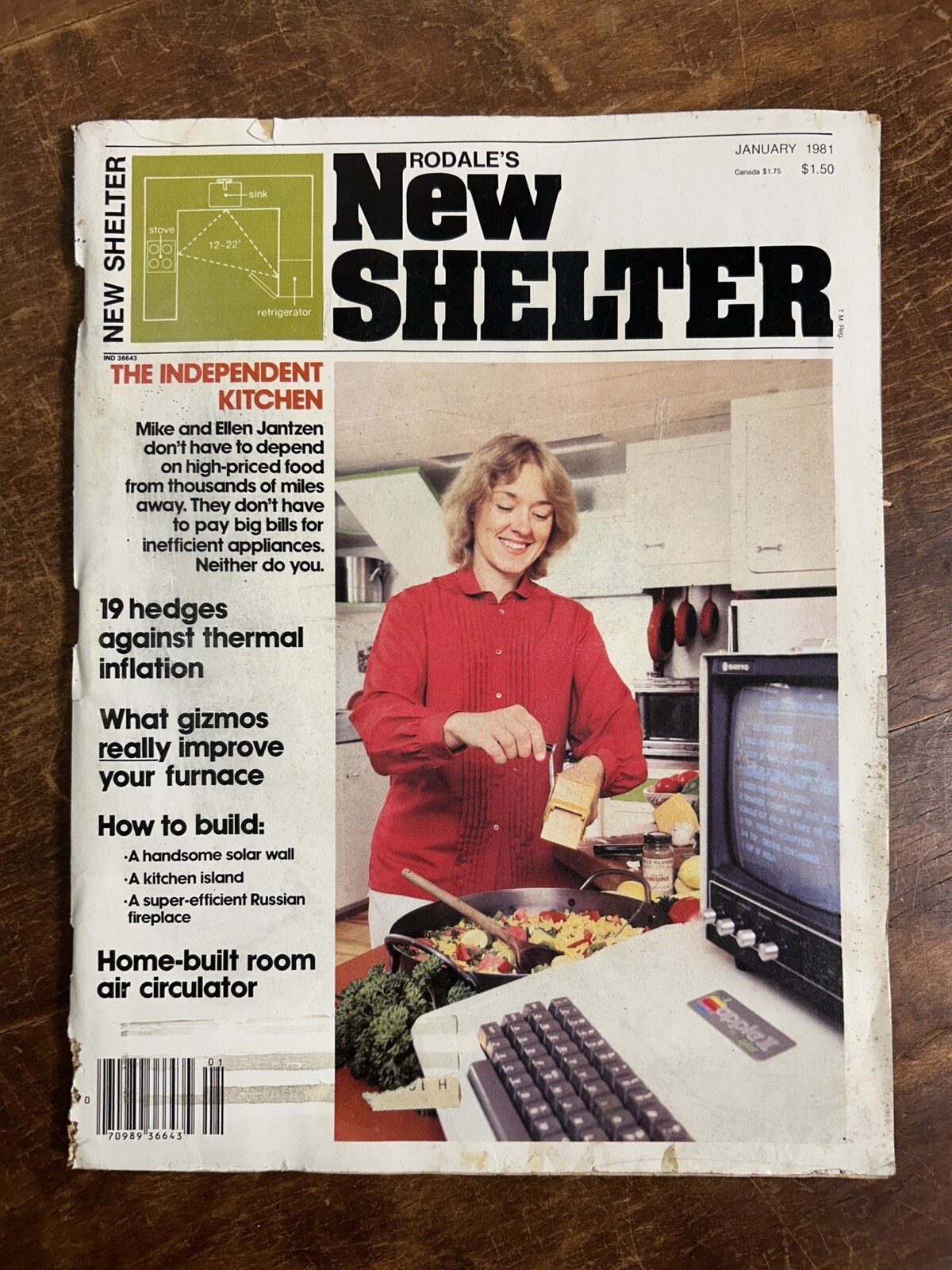 Rodale’s New Shelter Magazine Jan 1981 Heating, Kitchen, Solar, Air Circulator ￼