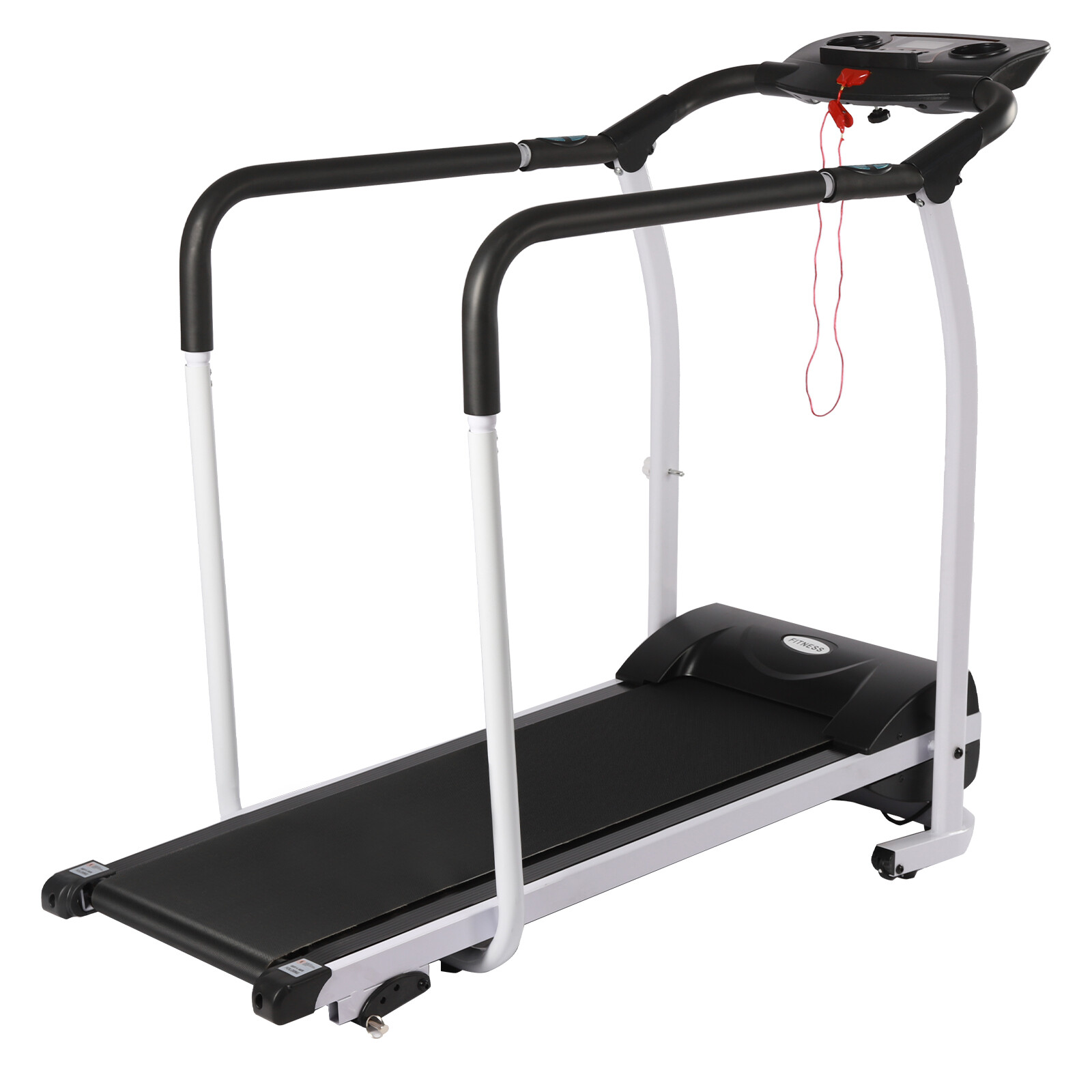 Walking Treadmill with Full Length Handrails &Heart Rate Sensor Recovery Fitness