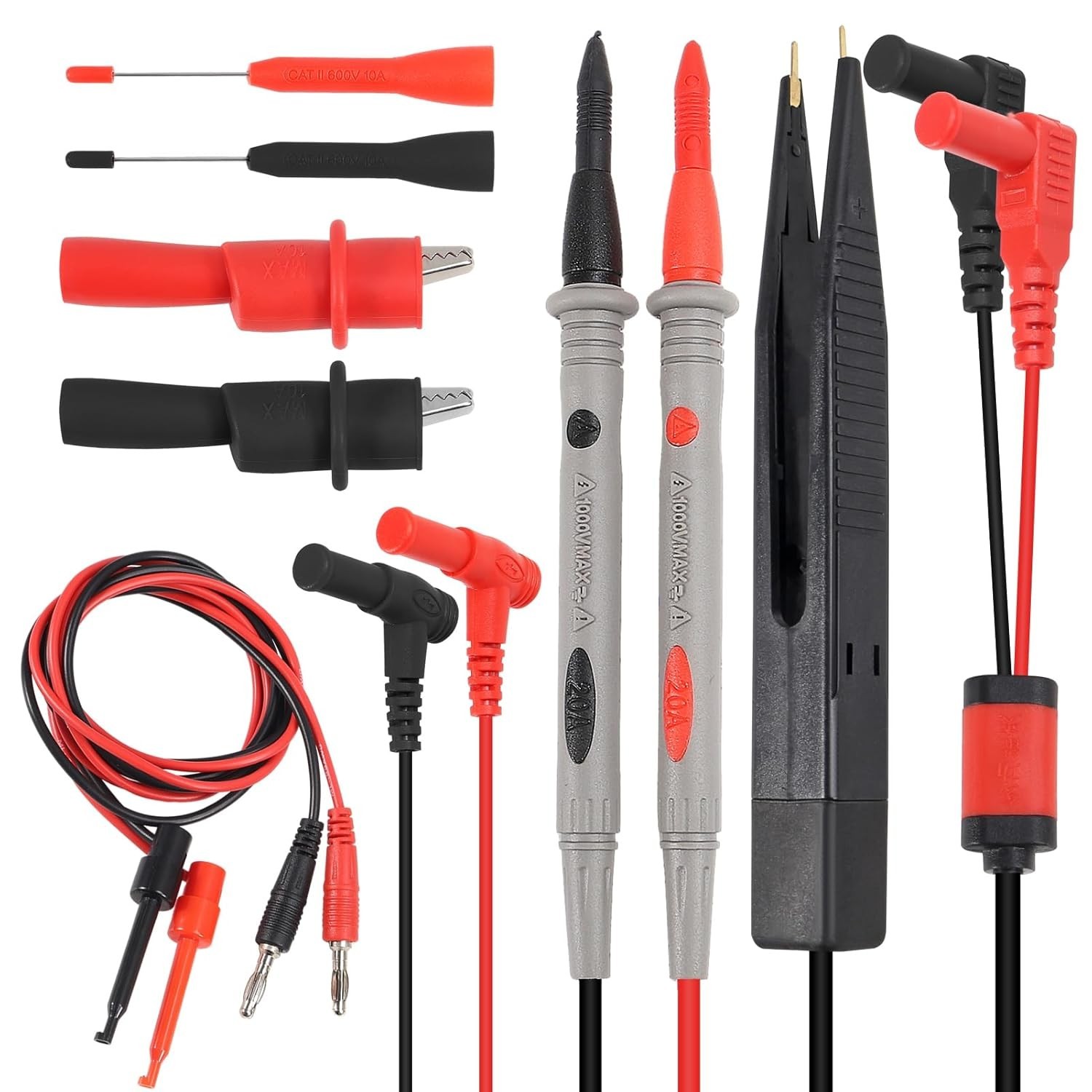 Multimeter Automotive Test Leads Kit with Crocodile Clip Silicone Testing Probe