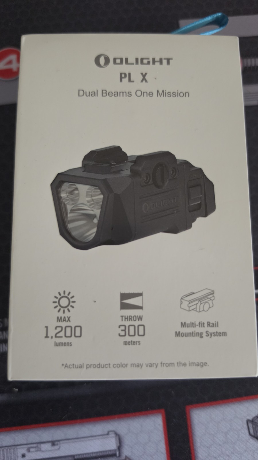 Olight PL X Tactical Light, Matte Black, 1200L, Dual Beams, Floodlight/Spotlight