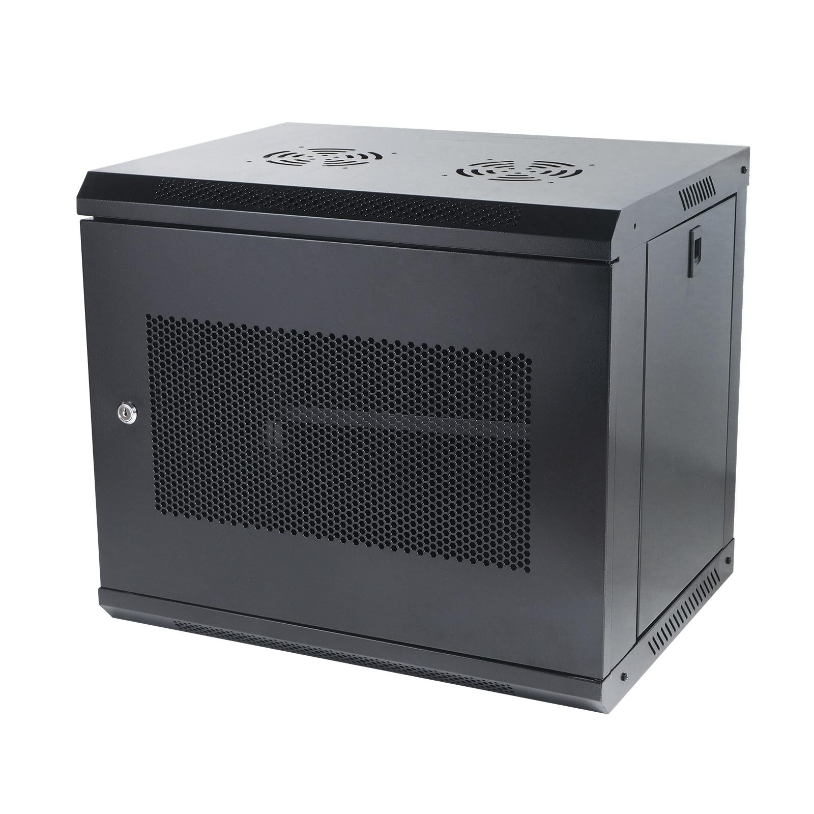 9U Wall Mount Server Cabinet IT Network Rack Enclosure Locking Door Black