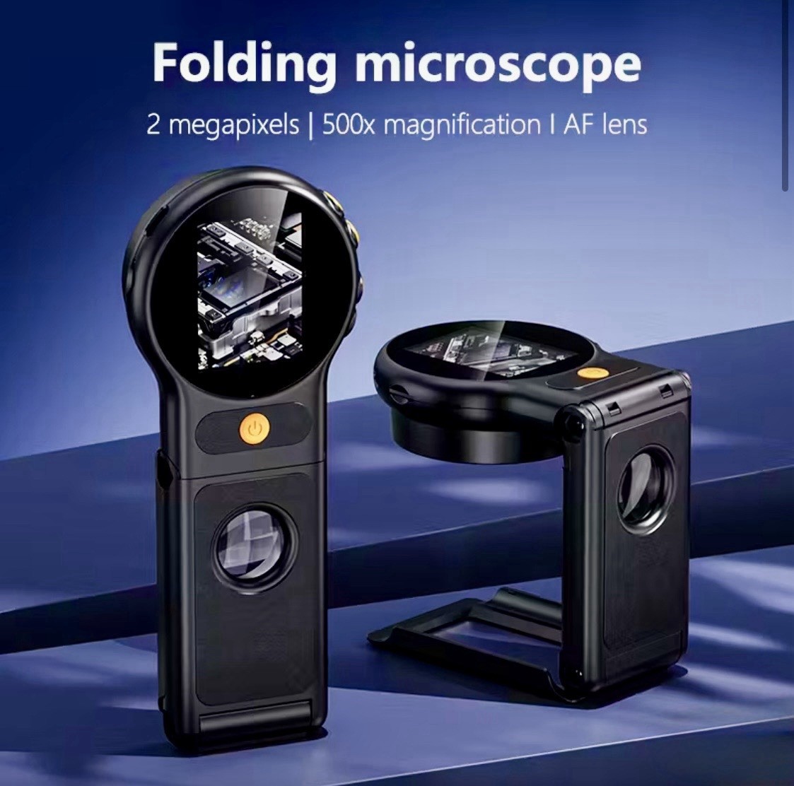 500X Digital Picture & Video Coin Microscope 1080P 2” 2-Megapixel Screen 8 LED’s