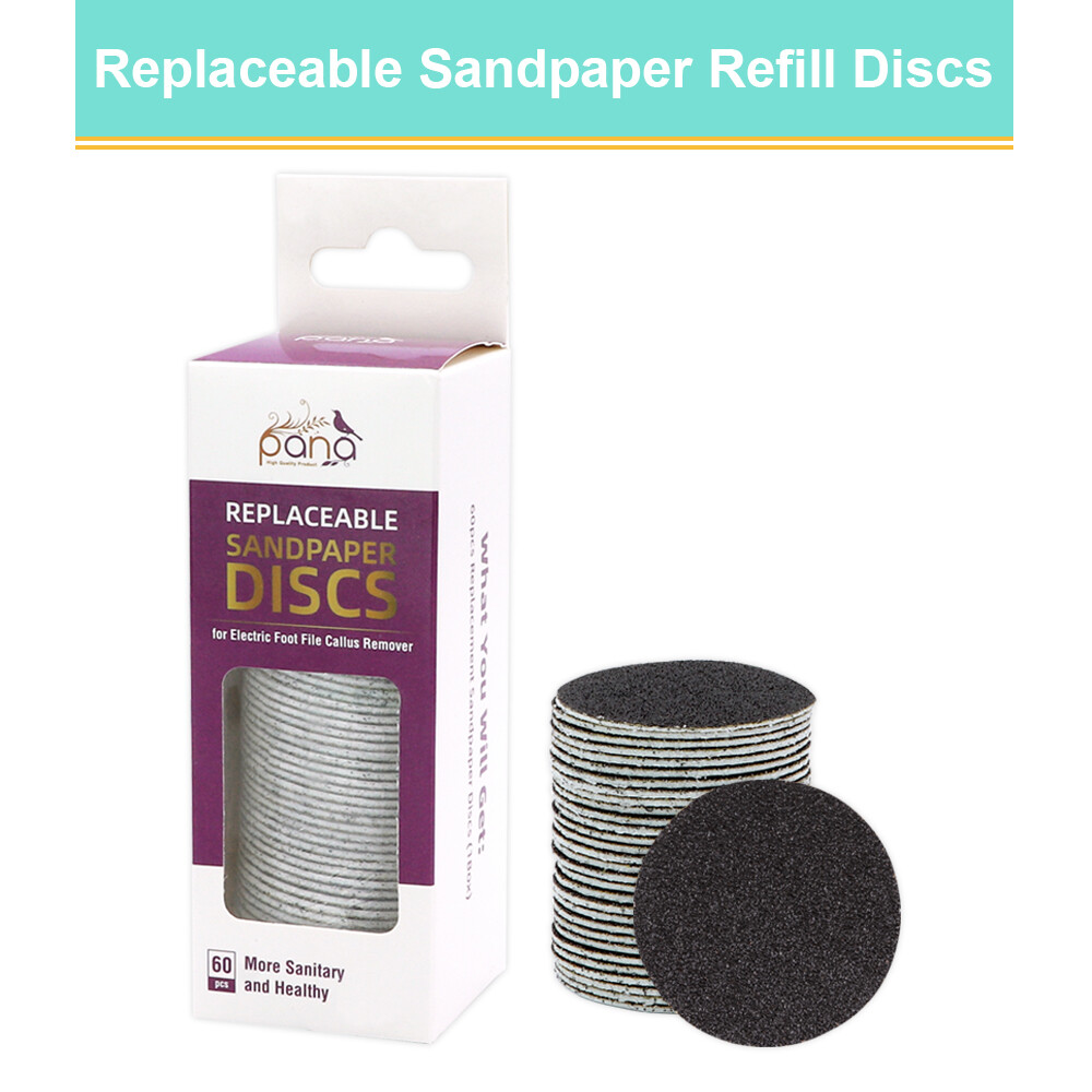 PANA Round Black Replaceable Easy Strip Peel-Off Sandpaper 60pc Refill Discs