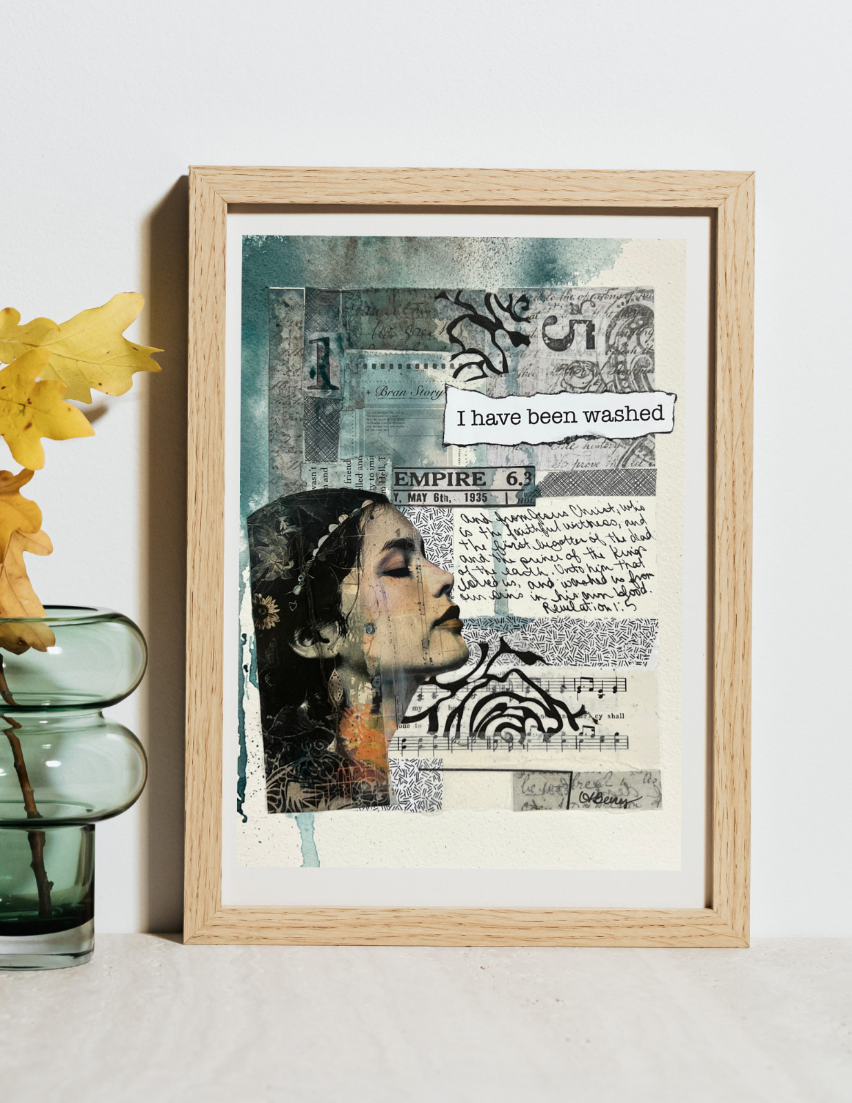 Original Collage Art 8x10 on Paper Bible Verse Wall Art