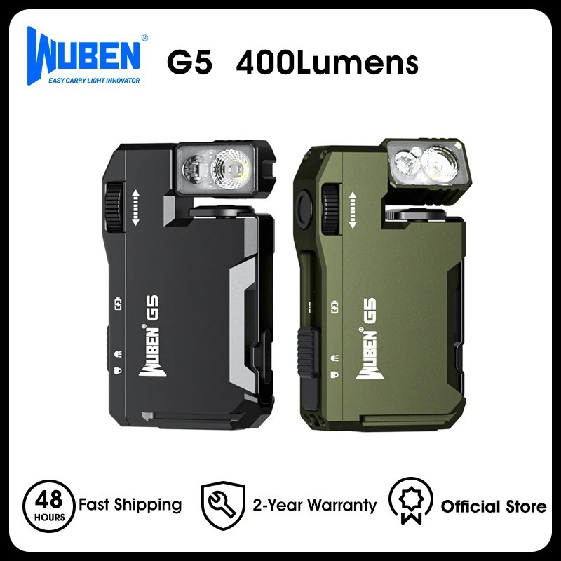 WUBEN G5 Rechargeable EDC Flashlight Powerful RGB Flashlight 400 Lumens portable