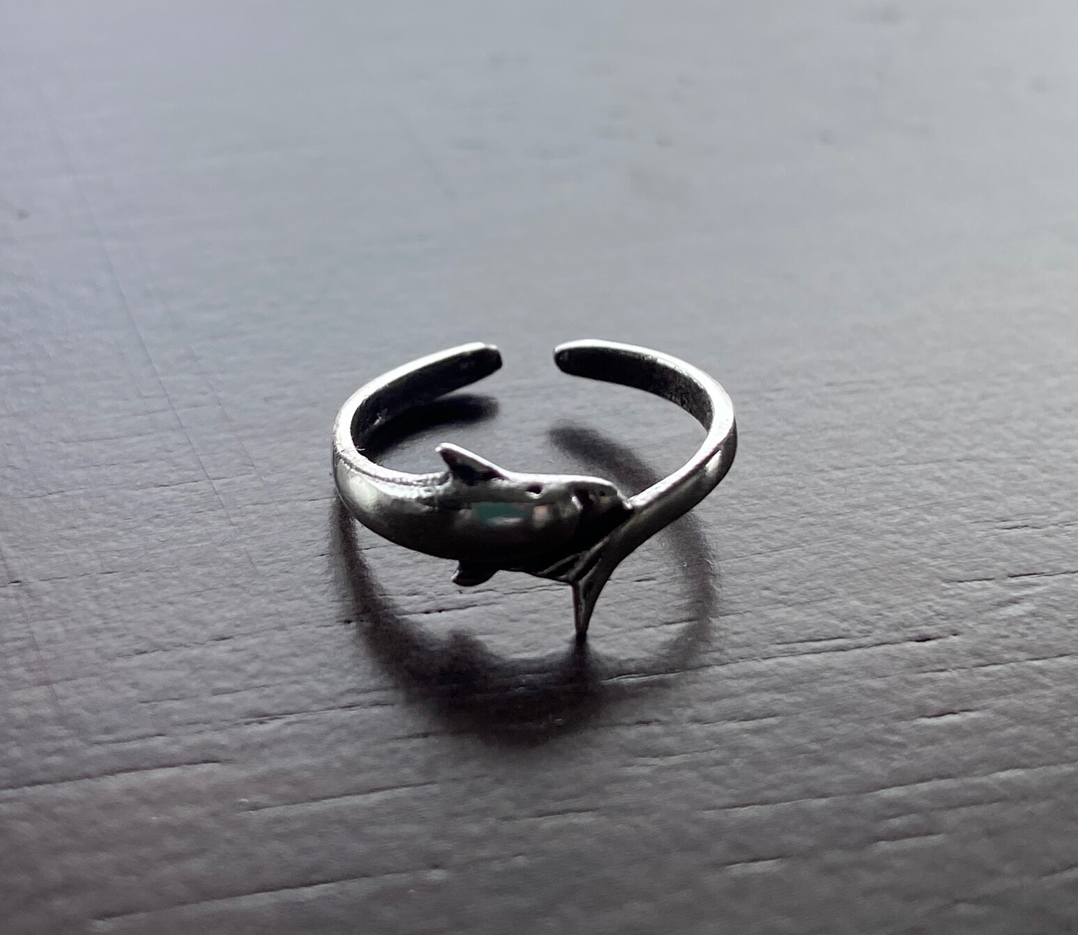 Sterling Silver Adjustable Dolphin Toe Ring 925