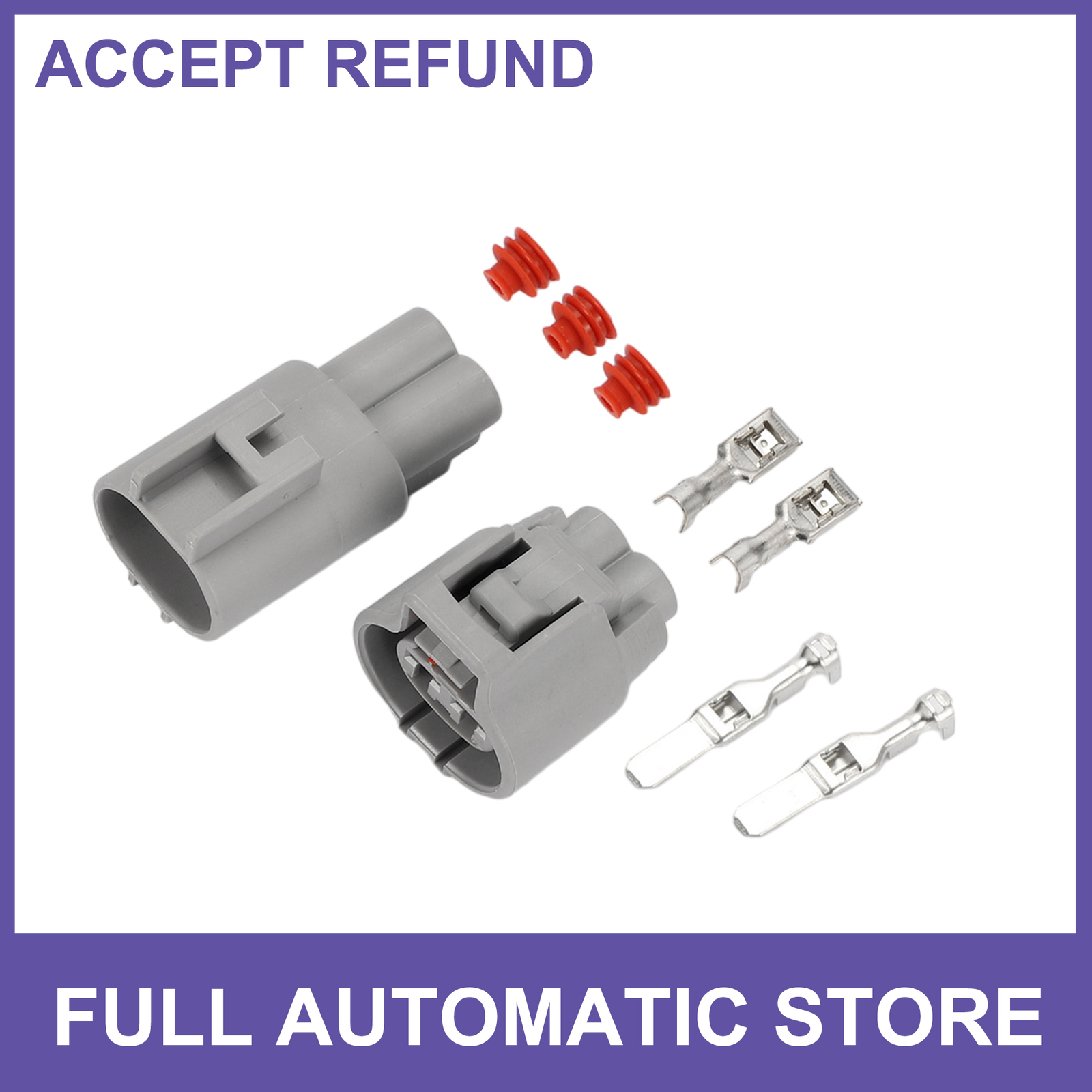 2 Pin Radiator Fan Connector Plug 1 Set Custom for Toyota RAV4 Plastic Gray