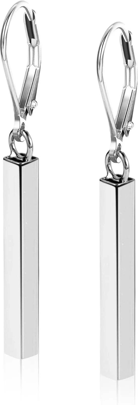 925 Sterling Silver Bar Dangle Drop Earrings for Women, 14K Gold French Style Le