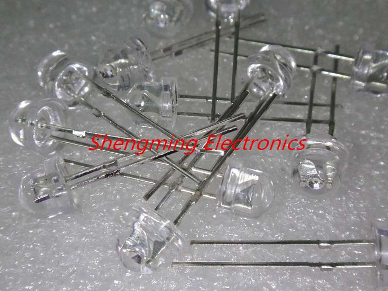 100Pcs 5mm White Straw hat LED Wide Angle Light Lamp