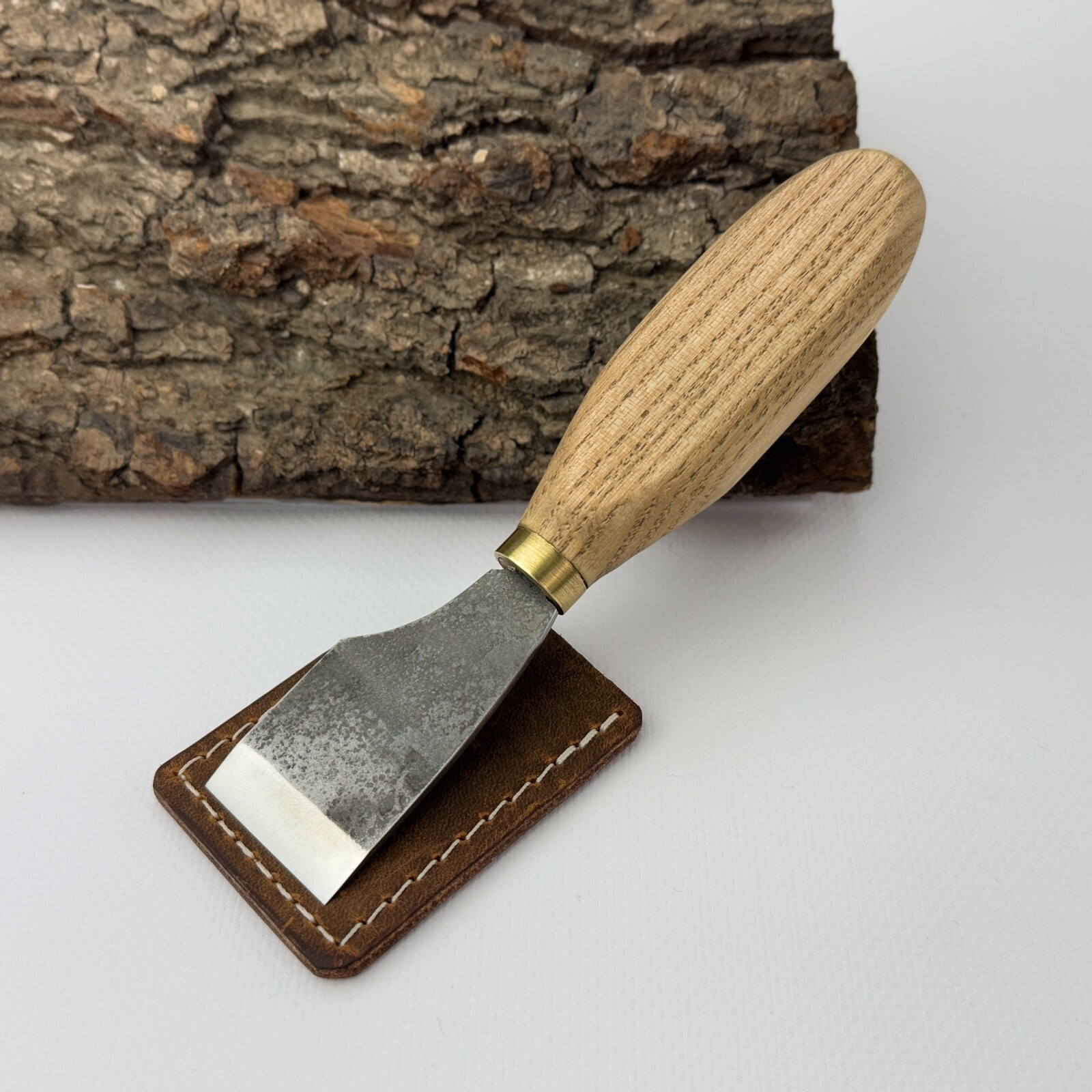 Hand-Forged Straight Leather Skiving Knife – Sharpened Tool for Leathercraft.