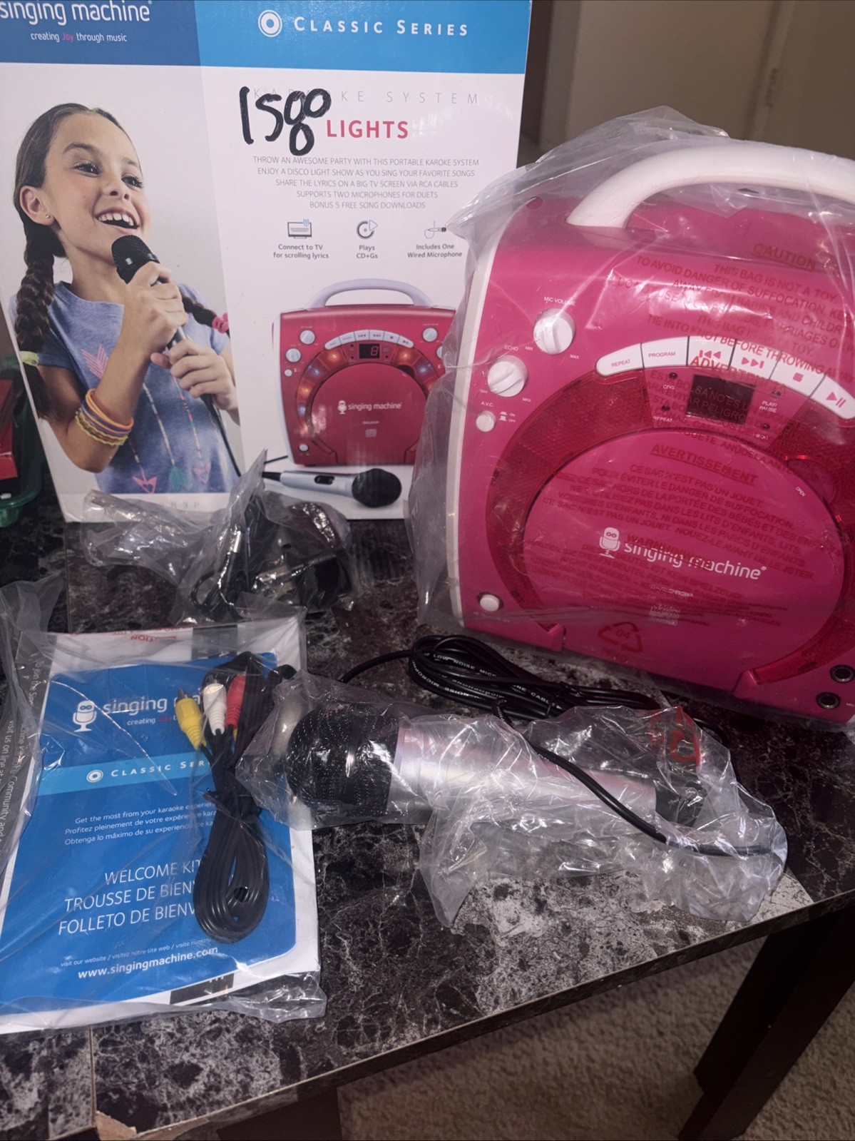 Singing Machine SML-283P CD+Graphics Portable Karaoke System - Pink