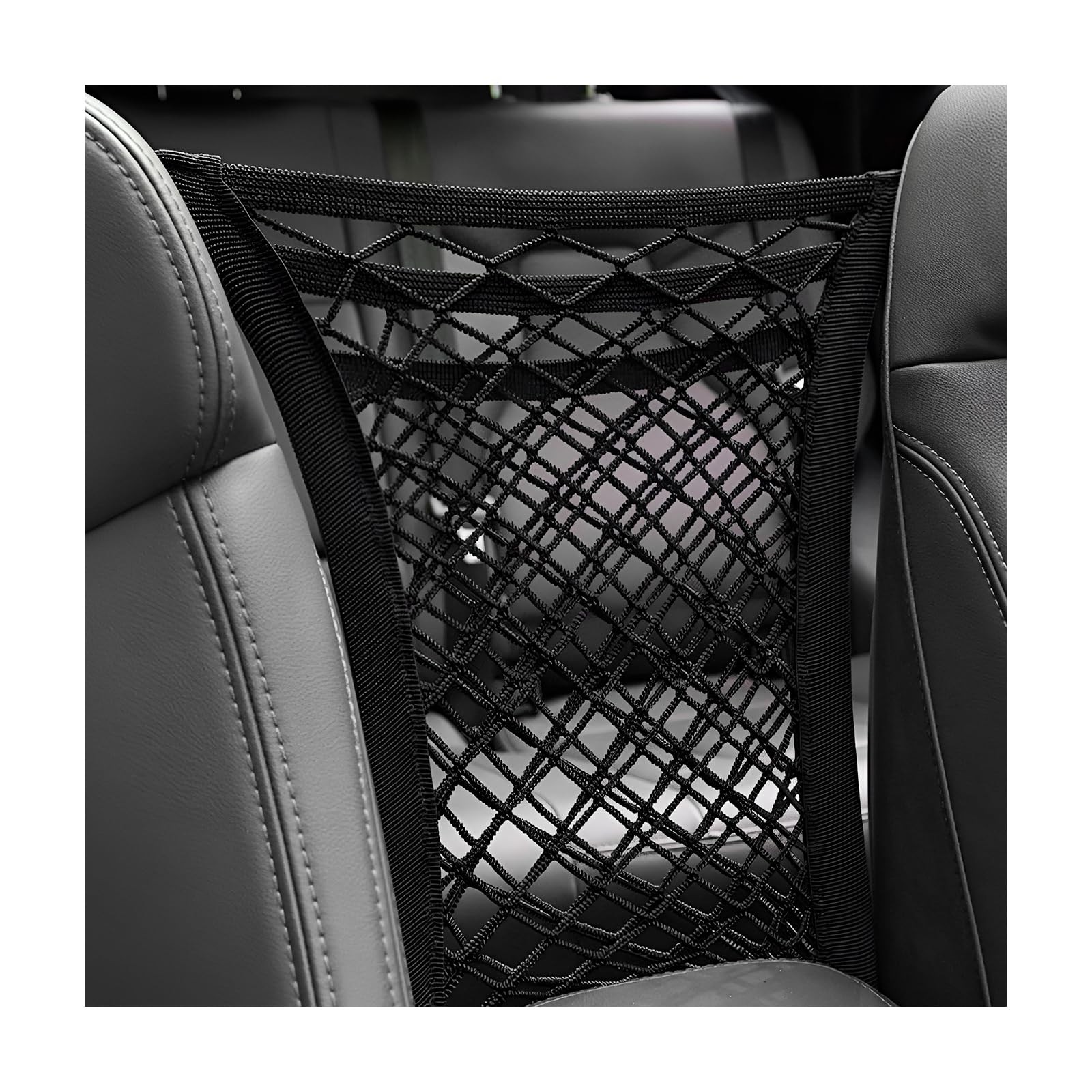 3-Layer Car Mesh Organizer, Stretchable Storage Netting Pouch Seat Back Cargo...