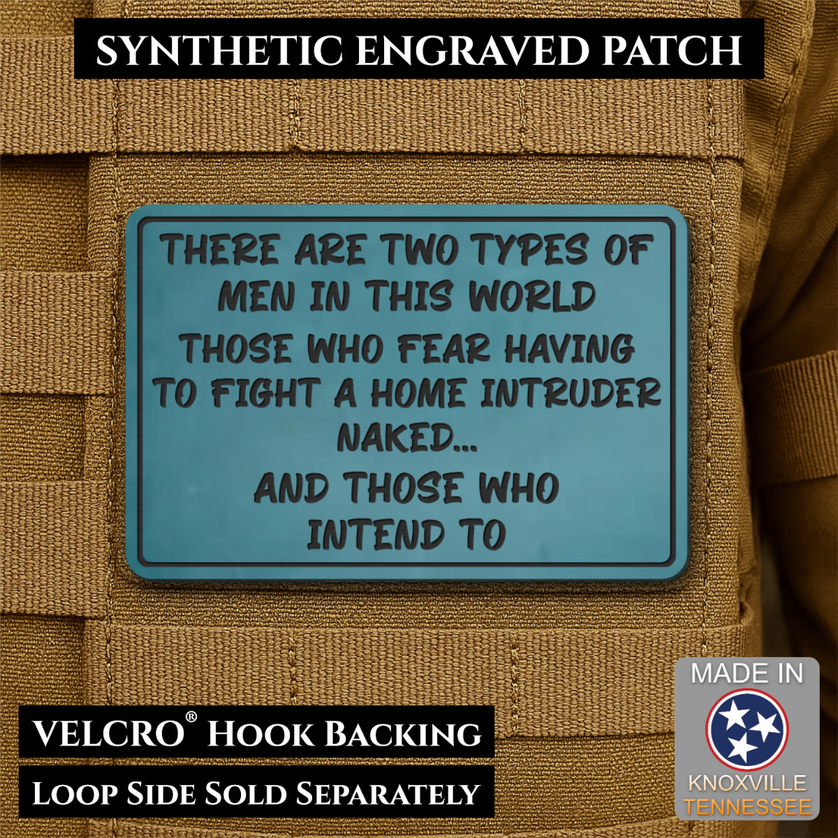 2 Types of Men In This World Funny Morale Patch, 2x3" | VELCRO® Brand Fastener