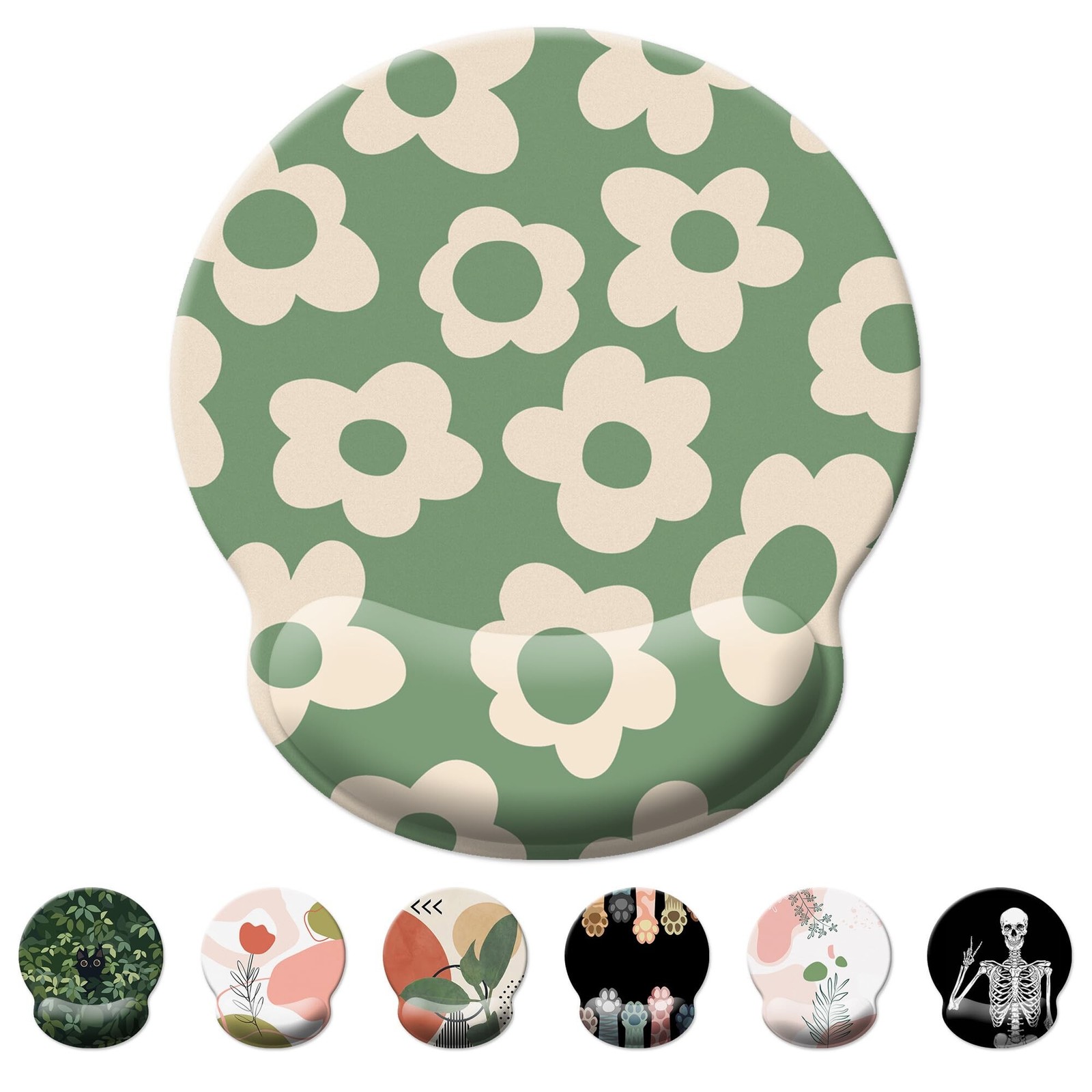 Green Mouse Pad Wrist Support,Ergonomic Mouse Pad with Wrist Rest,Comfortable...