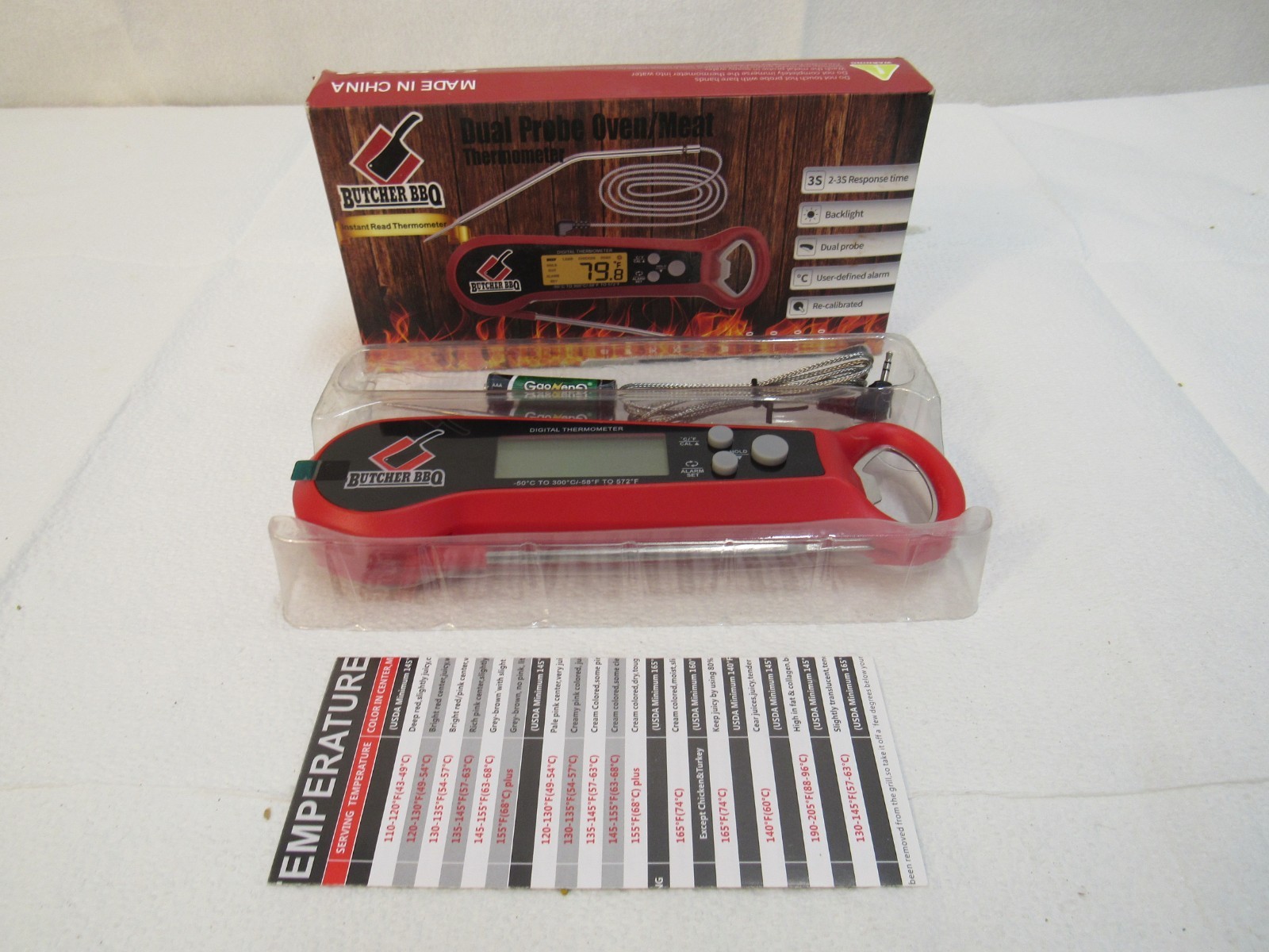 Butcher BBQ Dual Probe Oven/Meat Thermometer Instant Read Backlight