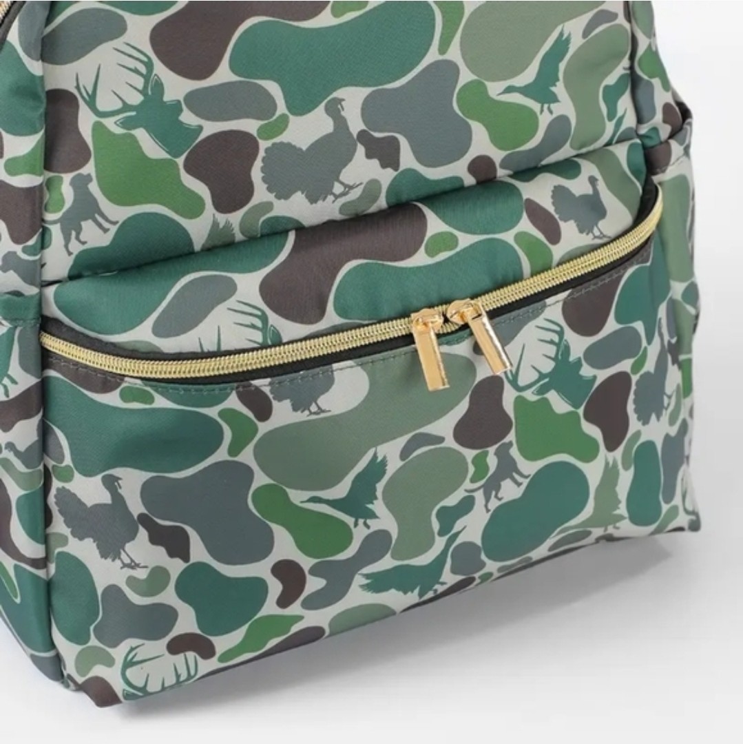 Camo Backpack with Deer Turkey Ducks Labrador Hunting
