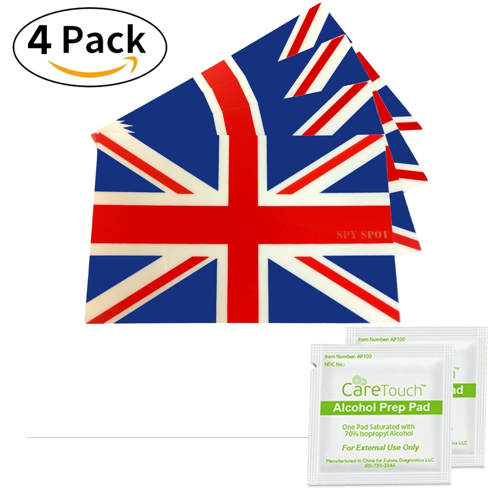 Set of 4 Vinyl United Kingdom Flag Decal Stickers Weatherproof Spy Spot