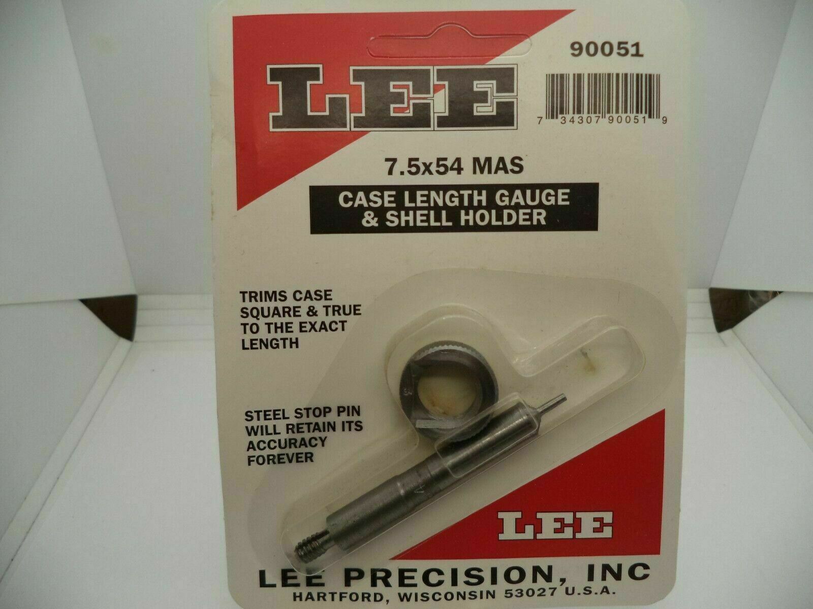 90051 Lee Case Length Gauge and Shell Holder 7.5x54 MAS