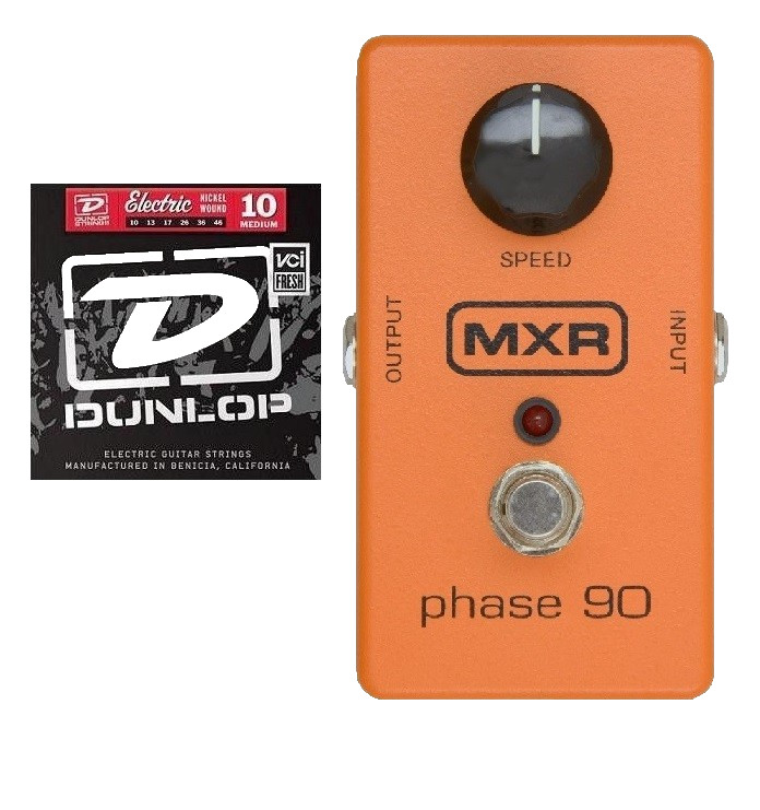 MXR Phase 90 Guitar Effects Pedal M-101 ( 1 SET OF DUNLOP GUITAR STRINGS ) M101