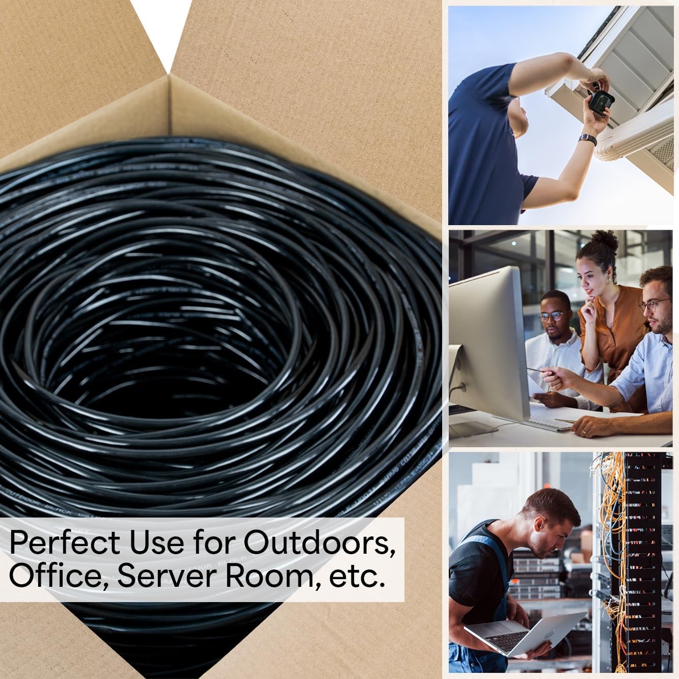 Black 500ft Bulk Cat6 Wire, CABLE-V012