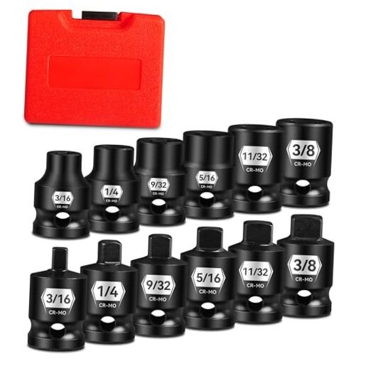 Zhax 12PCS 3/8-Inch Drive Pipe Plug Socket Set - Impact SAE (3/16-3/8")