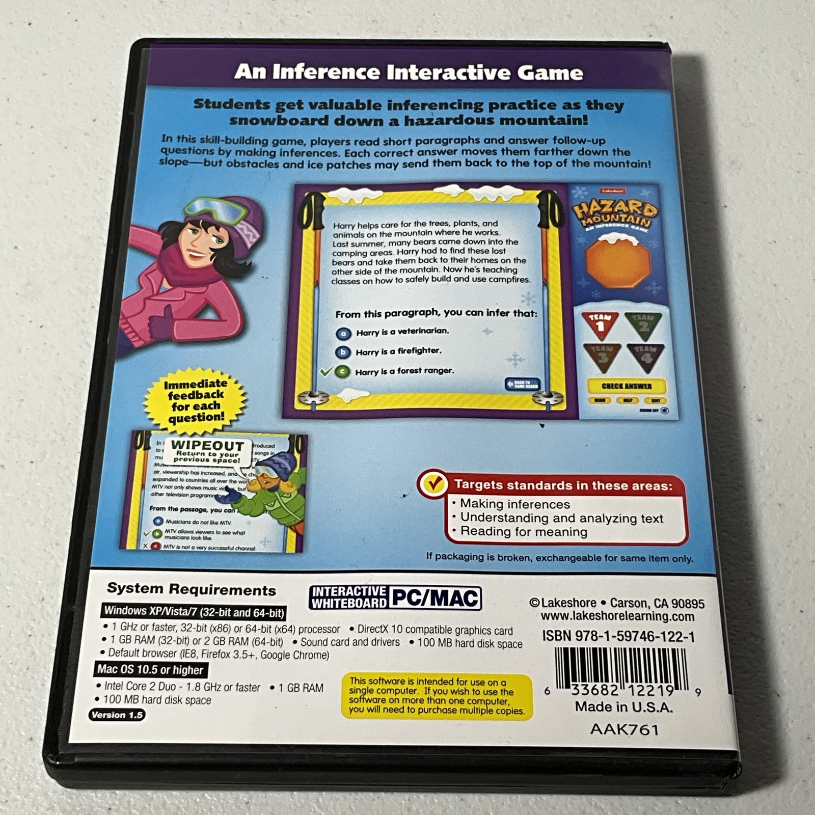 Lakeshore Hazard Mountain Inference Game Interactive Whiteboard PC Mac Software