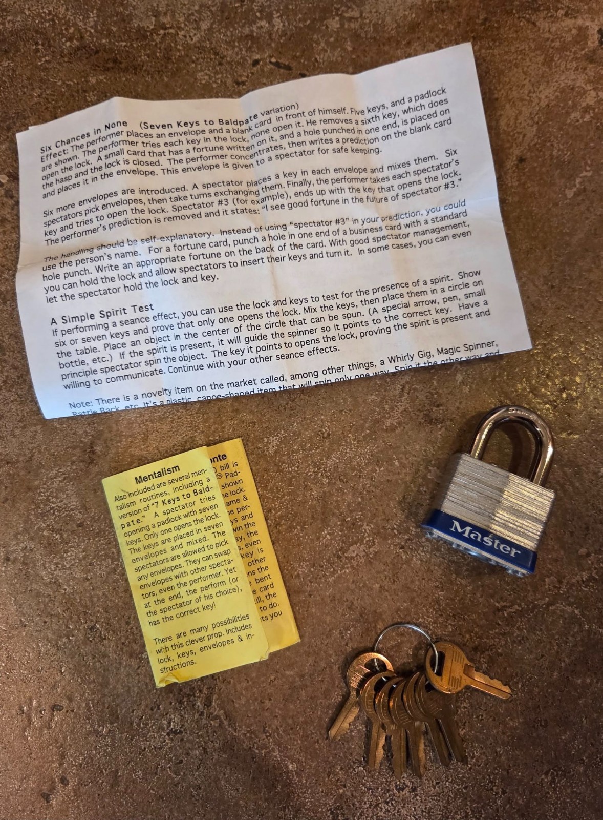 Seven Keys to Baldpate Lock and Keys by Ted Annemann Magic Mentalism Tricks