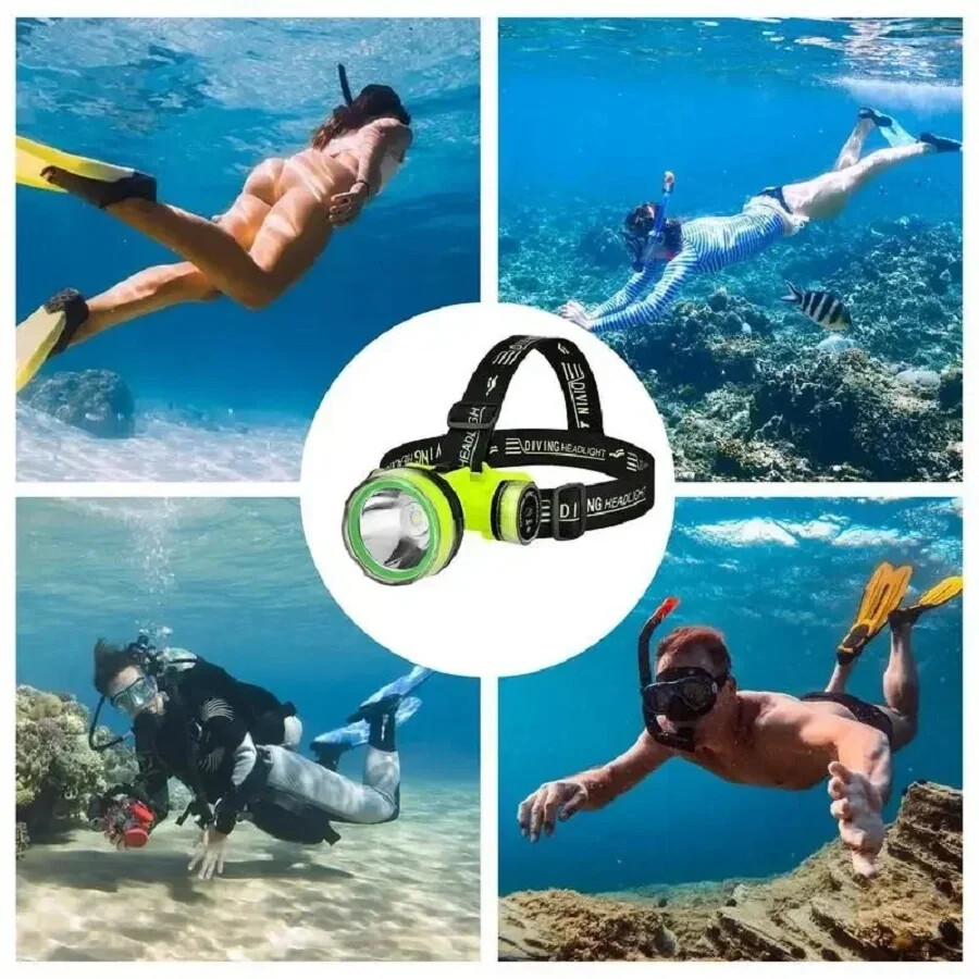 20000LM Super Powerful Diving Headlamp Rechargeable Diving Professional Light US