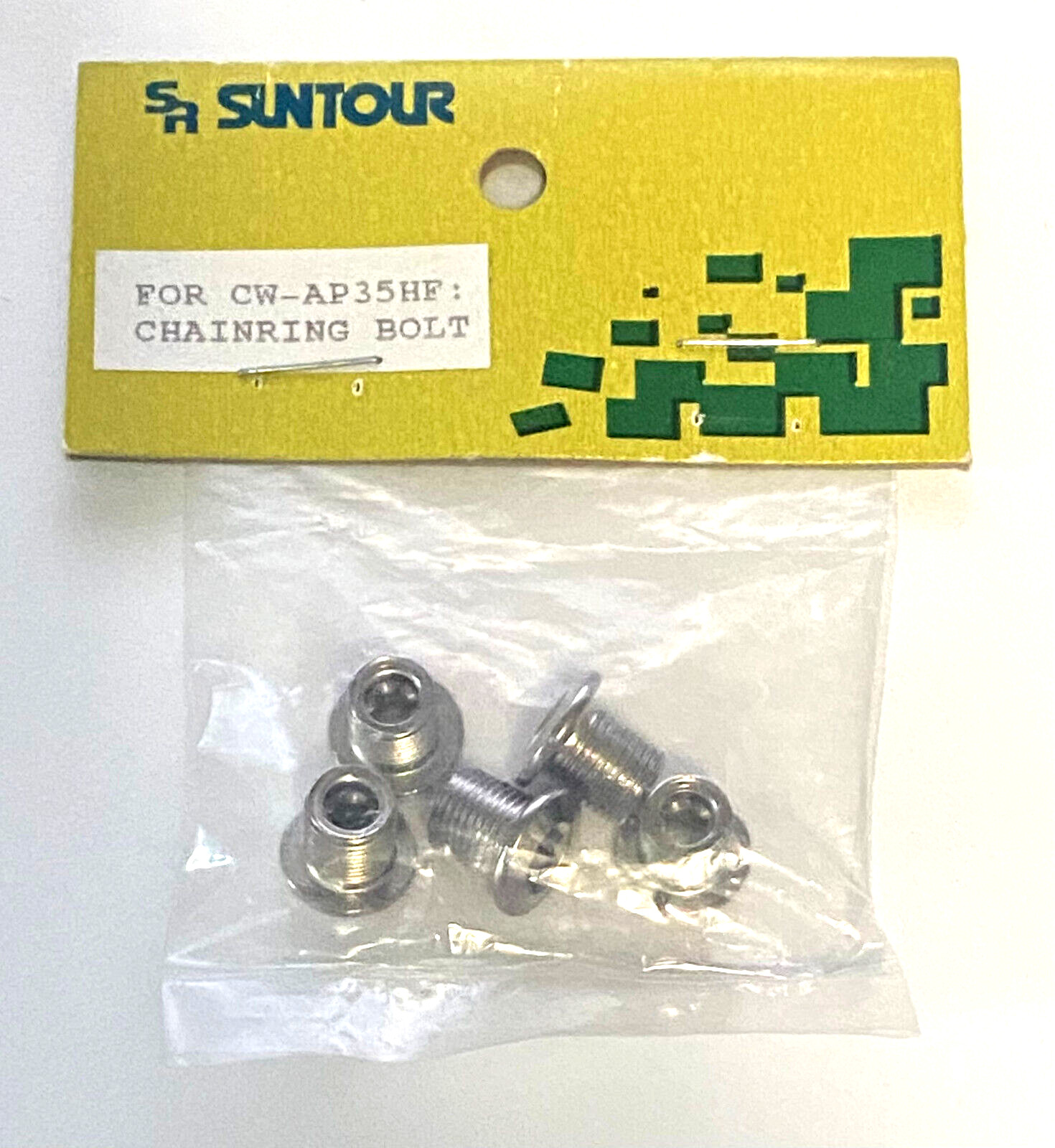 SR Suntour chainring bolts 8.5mm length set of 5 new old stock silver