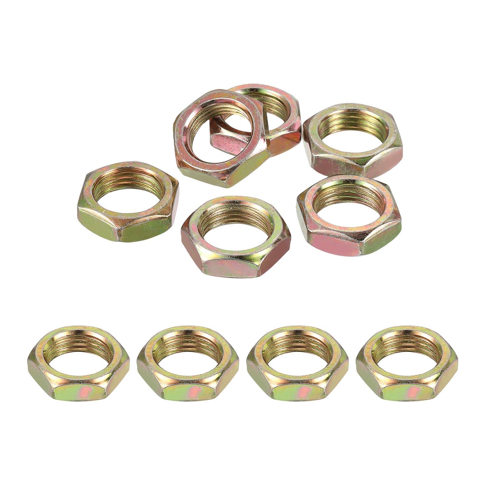 10Pcs M16x1.5x8mm Steel Hex Nuts, Nuts Fasteners, 22mm Width Color Zinc