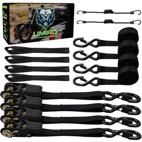 Ratchet Tie Down Straps 4-Pack, 1 Inch x 15 Feet, 2200lbs Break Strength with