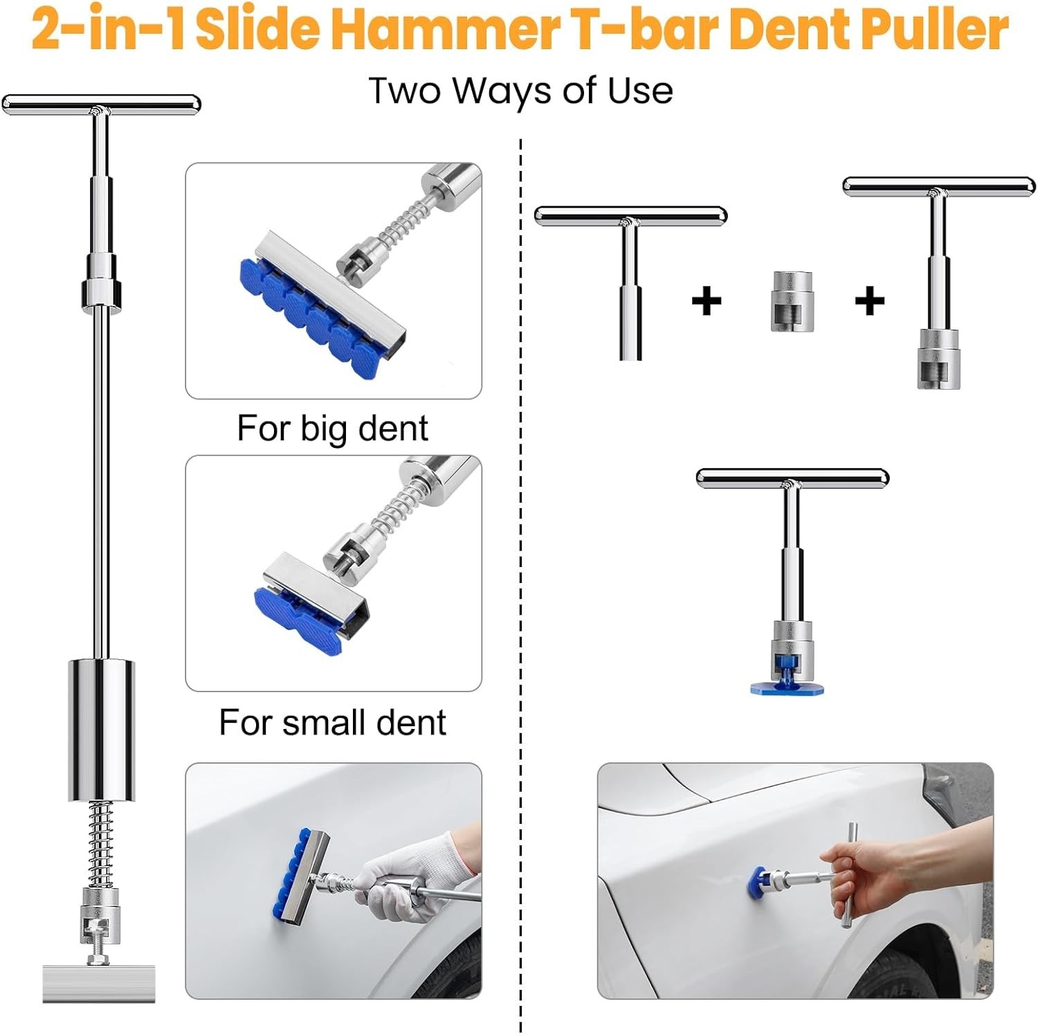Car Dent Puller Kit, 110pcs Paintless Dent Removal Kit